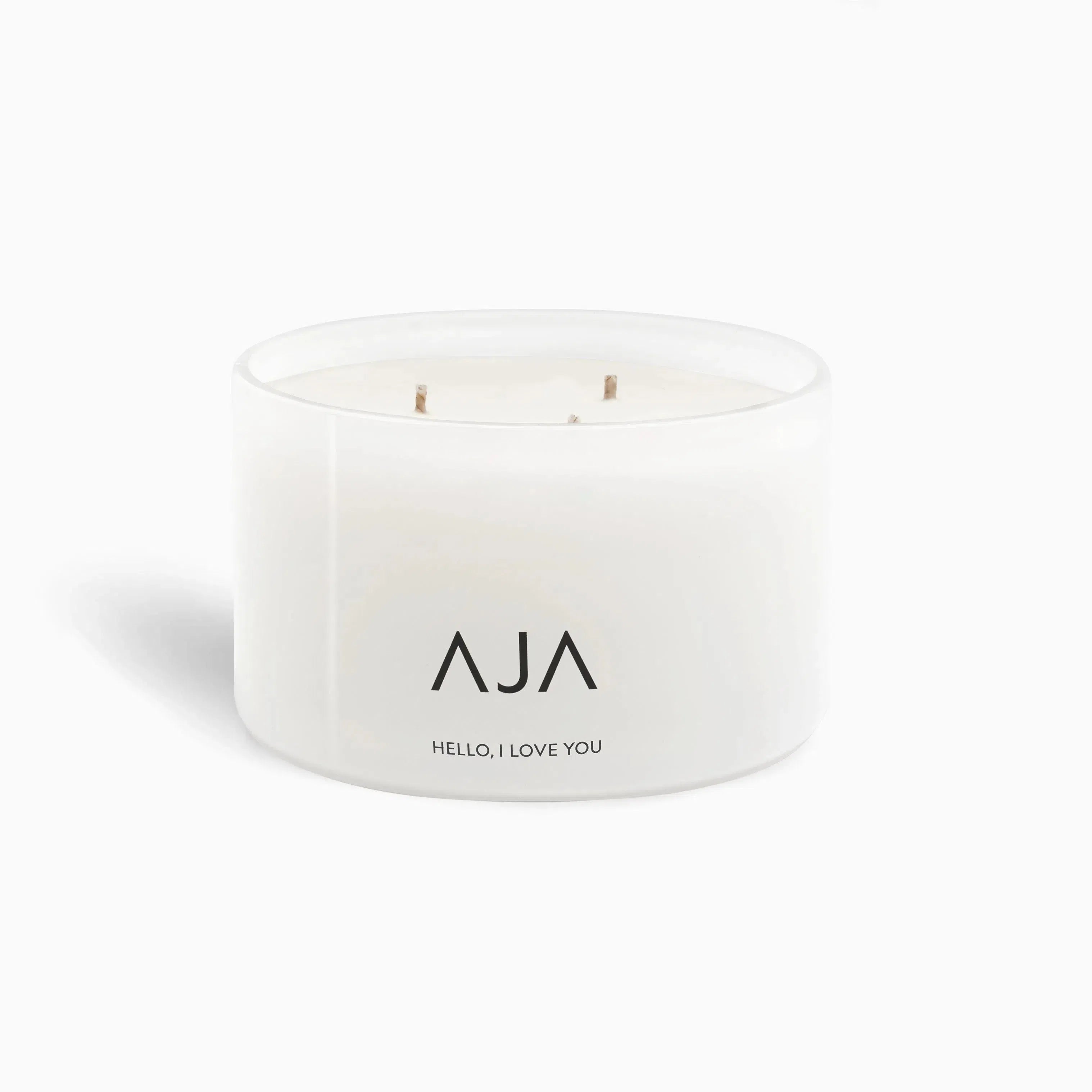 AJA Botanicals Hello, I Love You Three Wick Candle - White-MALFORD OF LONDON SAVILE ROW MENSWEAR OUTLET
