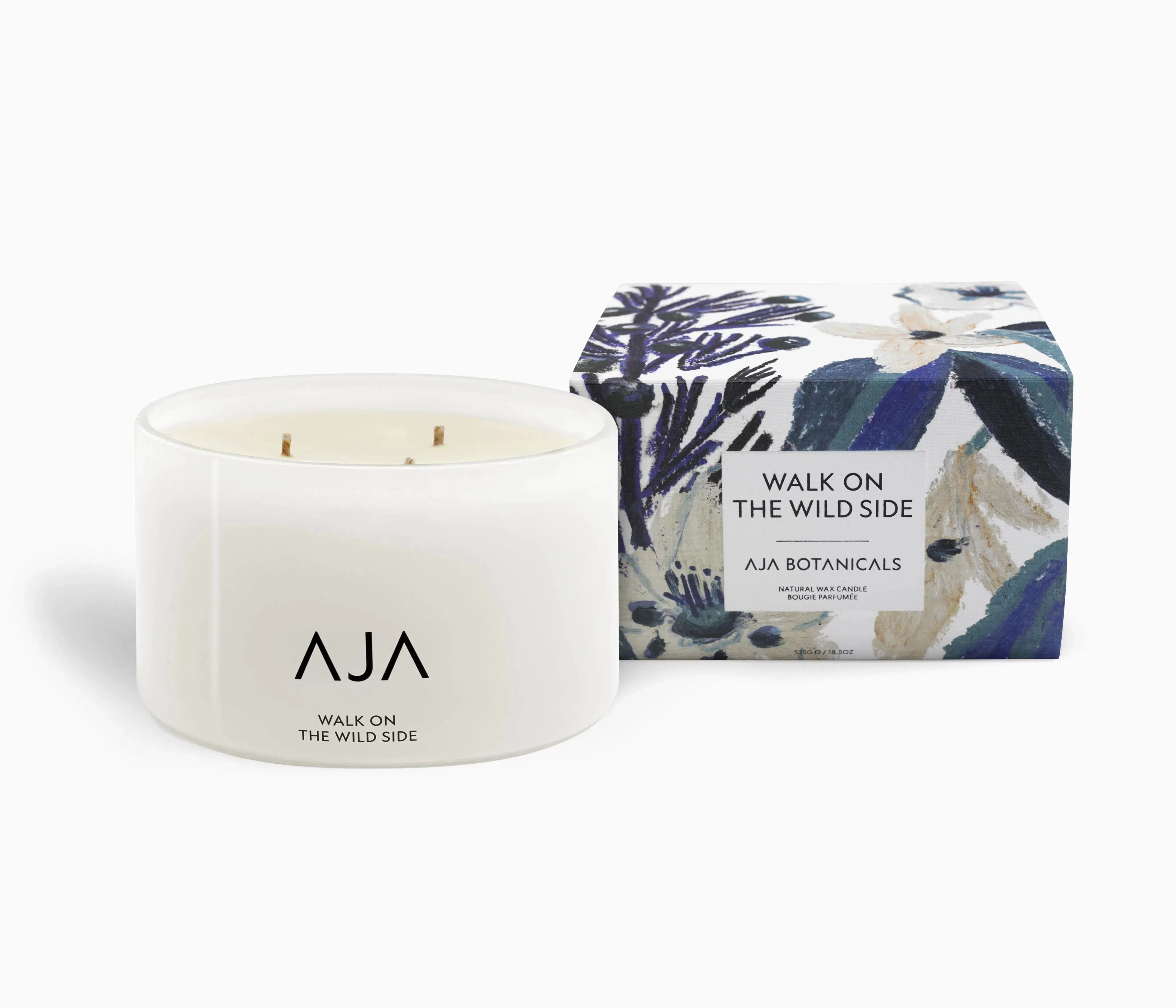 AJA Botanicals Walk On The Wild Side Three Wick Candle - White-MALFORD OF LONDON SAVILE ROW MENSWEAR OUTLET