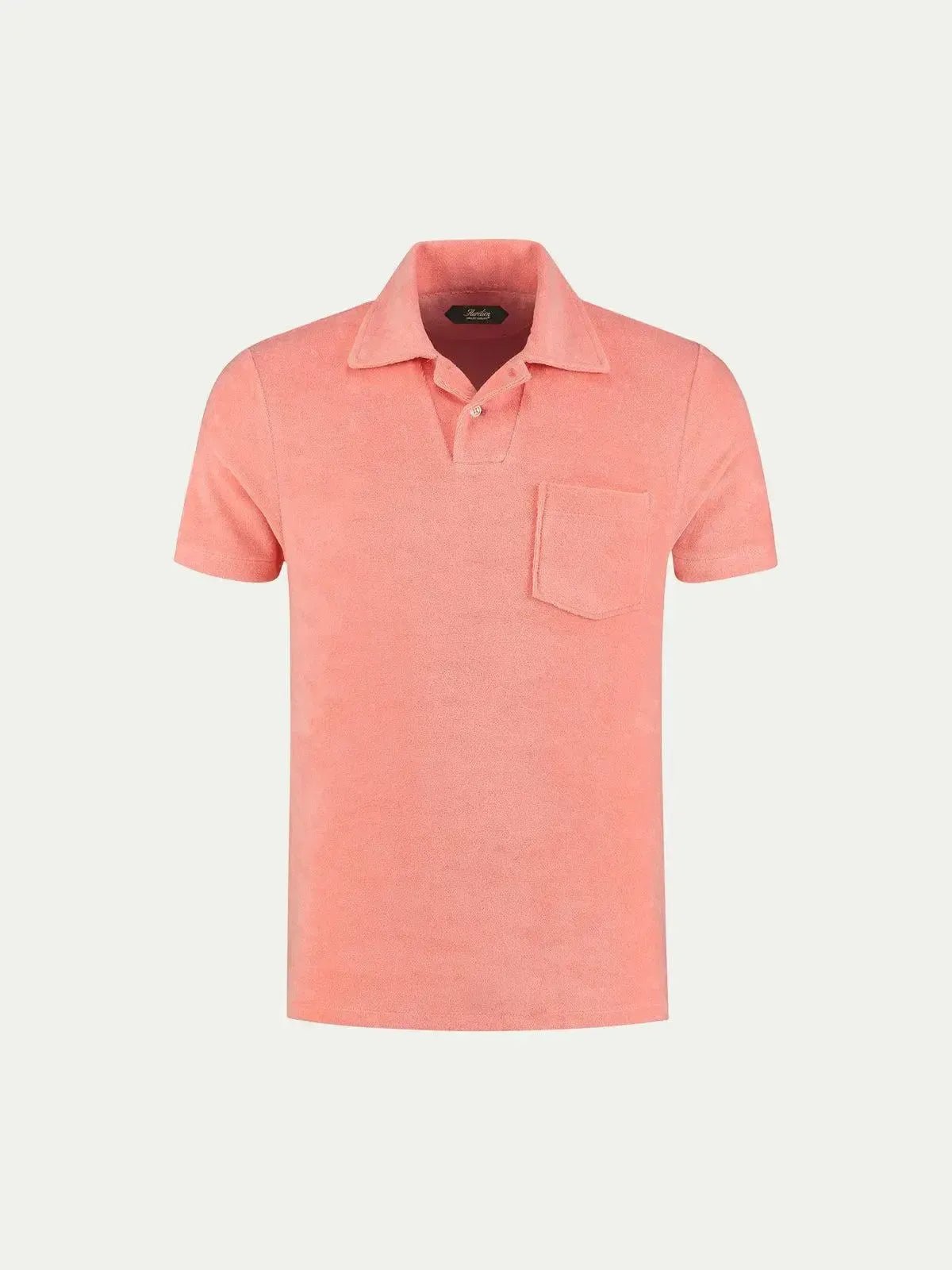 AURELIEN TERRY POLO SHIRT 2 PINK - Savile Row Formalwear Outlet - Malford of London