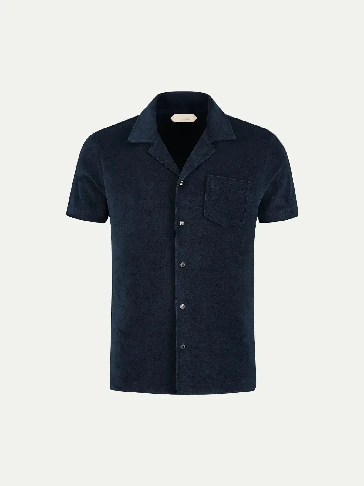 AURELIEN TERRY RESORT SHIRT NAVY-MALFORD OF LONDON SAVILE ROW MENSWEAR OUTLET