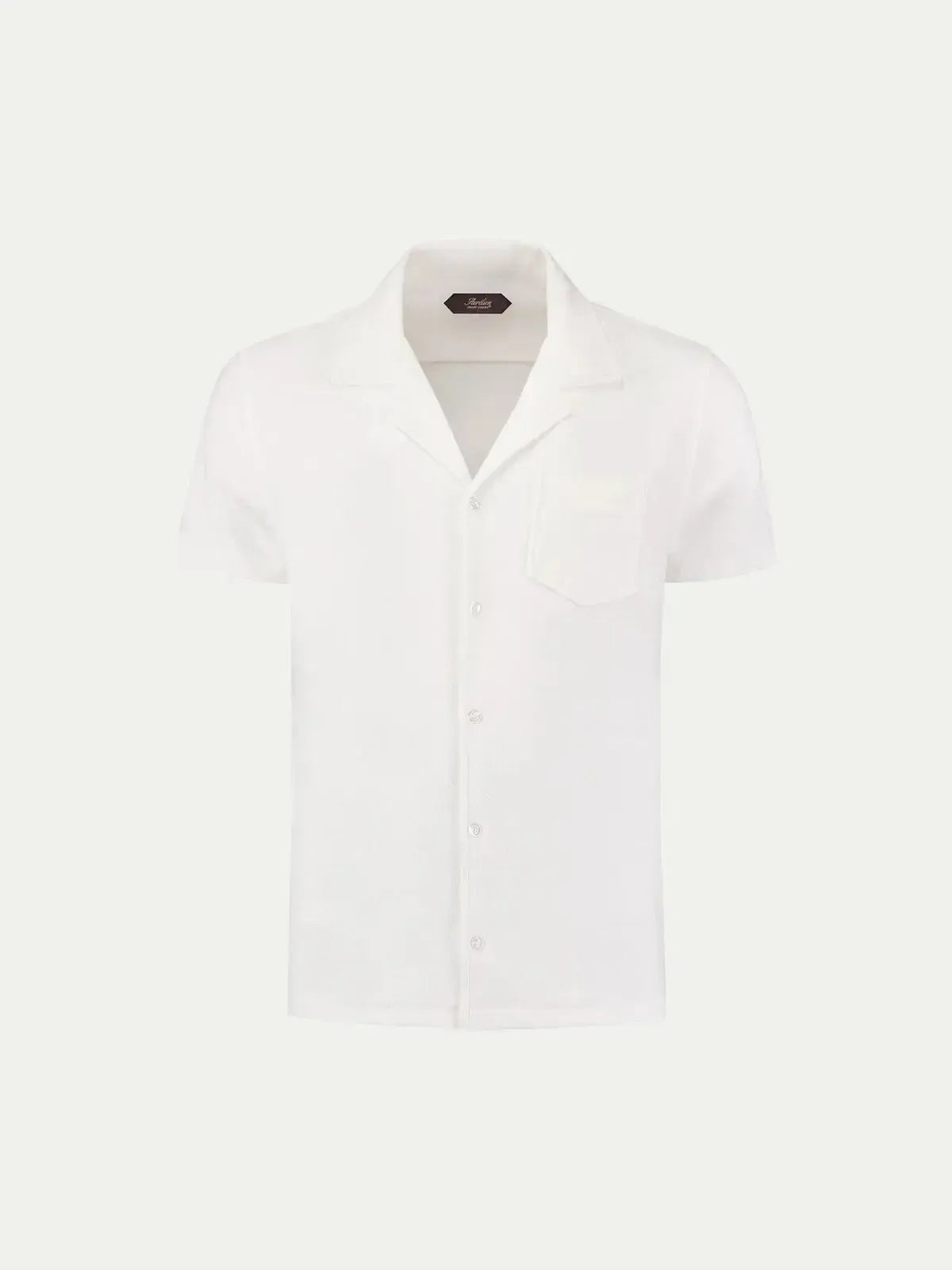 AURELIEN TERRY RESORT SHIRT WHITE-MALFORD OF LONDON SAVILE ROW MENSWEAR OUTLET
