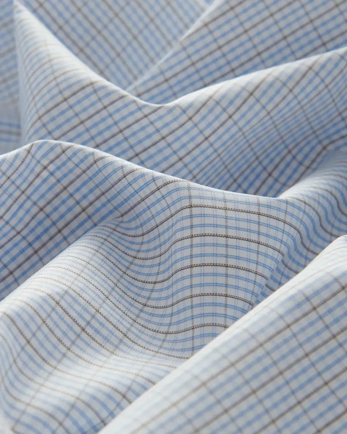 Bernard Weatherill Micro Check Shirt Sky/Red/White-MALFORD OF LONDON SAVILE ROW MENSWEAR OUTLET