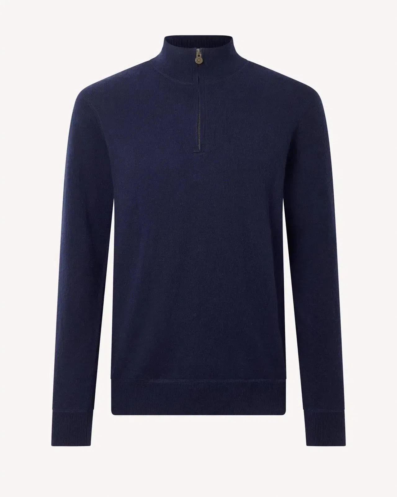 Bernard Weatherill Stand Collar Pullover Jumper Savile Row Navy-MALFORD OF LONDON SAVILE ROW MENSWEAR OUTLET