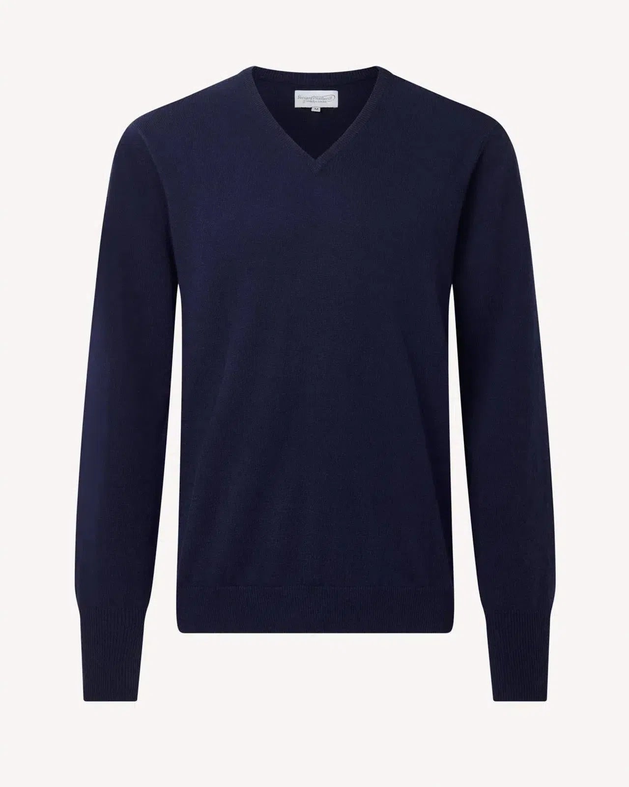 Bernard Weatherill V-neck Pullover Jumper Savile Row Navy-MALFORD OF LONDON SAVILE ROW MENSWEAR OUTLET