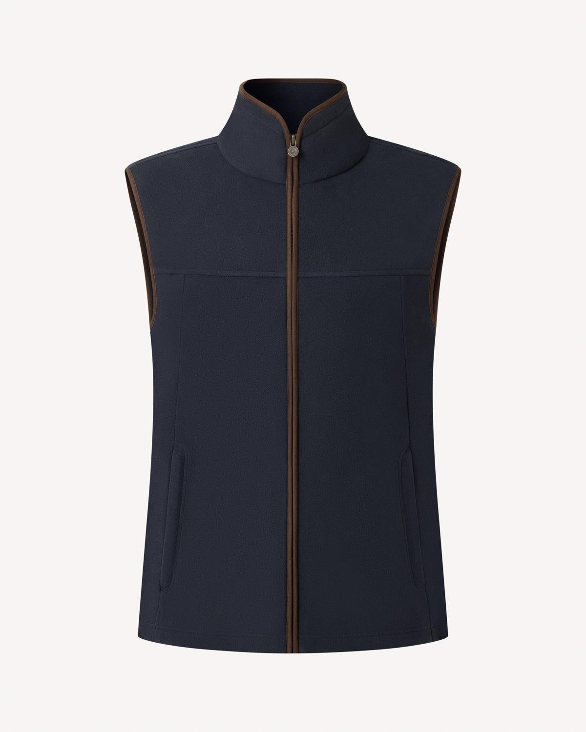 BW Fleece Gilet Mid-Night Blue-MALFORD OF LONDON SAVILE ROW MENSWEAR OUTLET