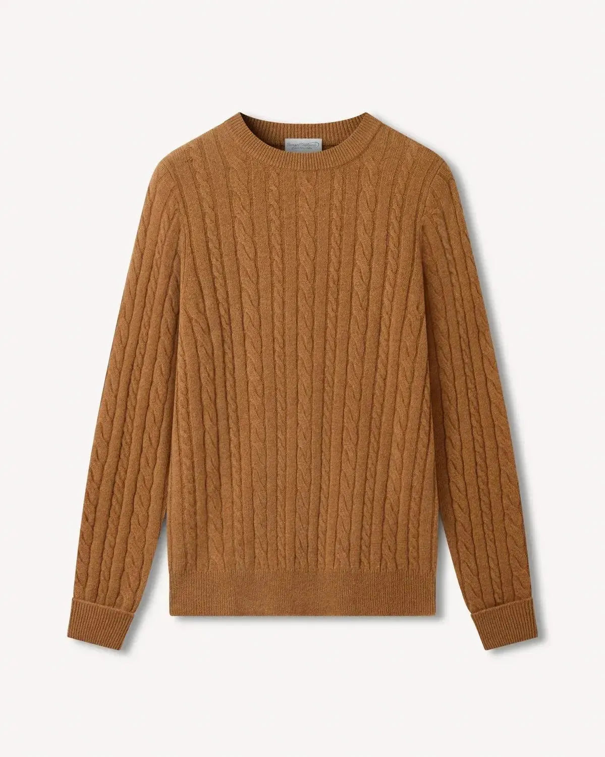 BW Lambswool Cable Knit CAMEL-MALFORD OF LONDON SAVILE ROW MENSWEAR OUTLET