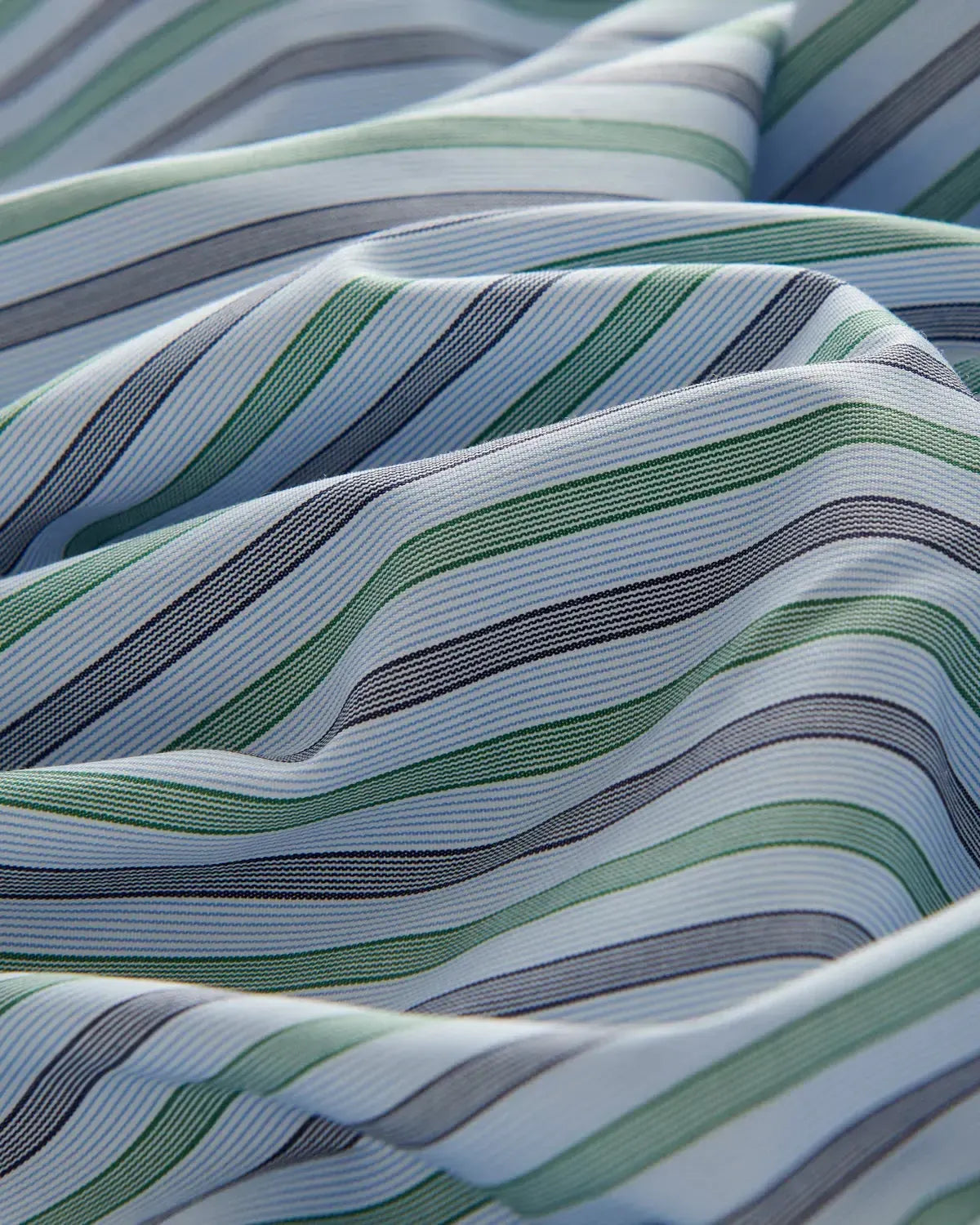 Bernard Weatherill Bold Stripe Semi-Cutaway Shirt Blue/Green/Navy-MALFORD OF LONDON SAVILE ROW MENSWEAR OUTLET
