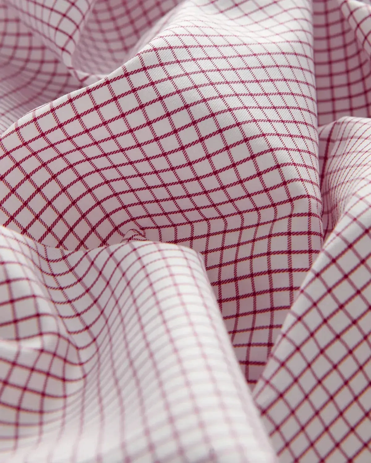 Bernard Weatherill Classic Country Micro Check Shirt White Red-MALFORD OF LONDON SAVILE ROW MENSWEAR OUTLET