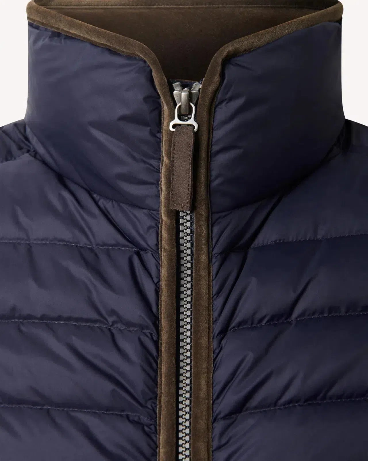 Bernard Weatherill Contrast Trim Quilted Gilet Navy Blue-MALFORD OF LONDON SAVILE ROW MENSWEAR OUTLET