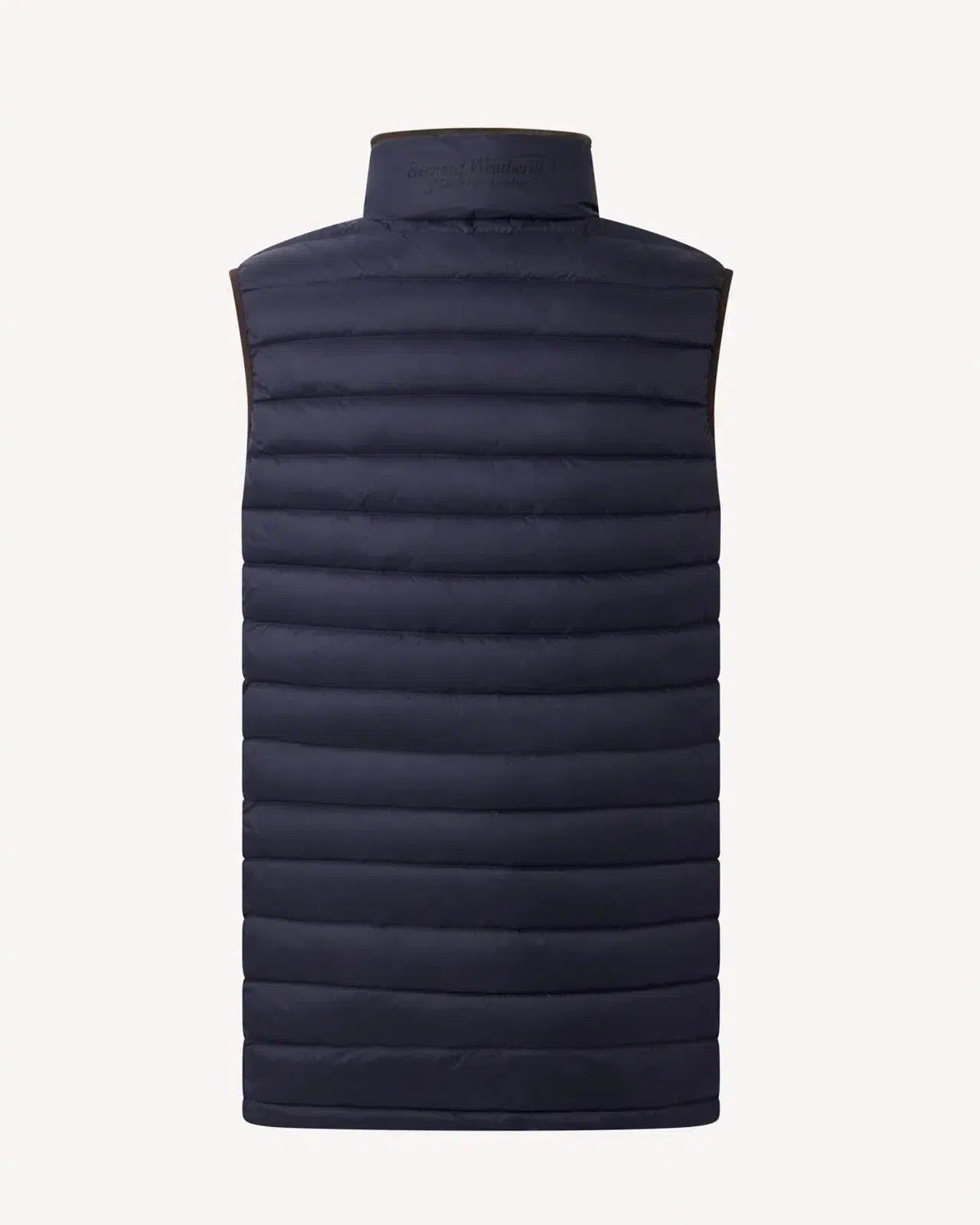Bernard Weatherill Contrast Trim Quilted Gilet Navy Blue-MALFORD OF LONDON SAVILE ROW MENSWEAR OUTLET