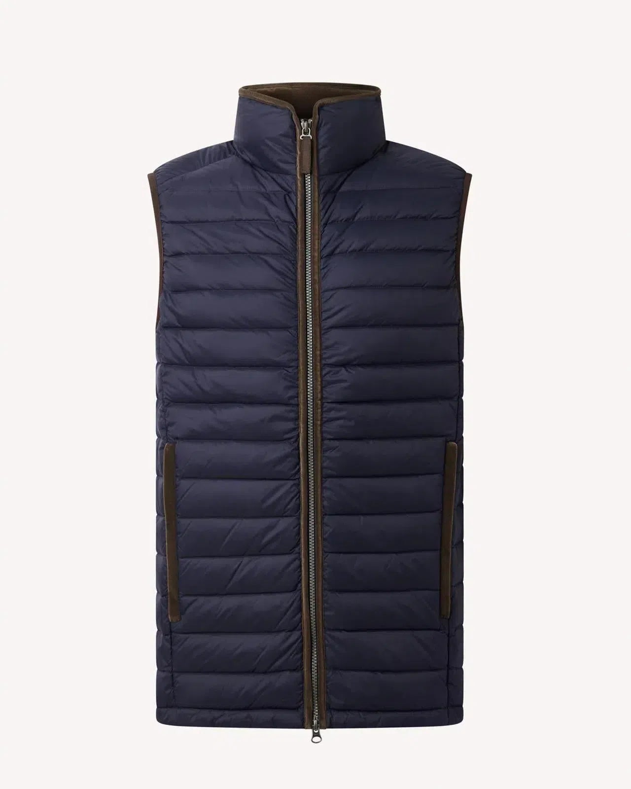 Bernard Weatherill Contrast Trim Quilted Gilet Navy Blue-MALFORD OF LONDON SAVILE ROW MENSWEAR OUTLET