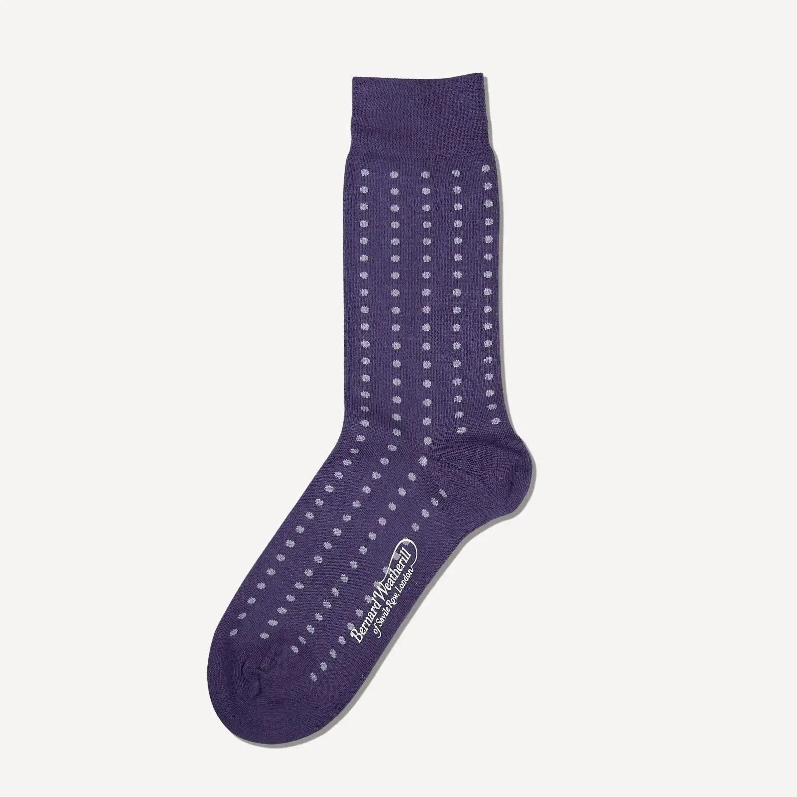Bernard Weatherill Dot Socks Grape/Silver-MALFORD OF LONDON SAVILE ROW MENSWEAR OUTLET