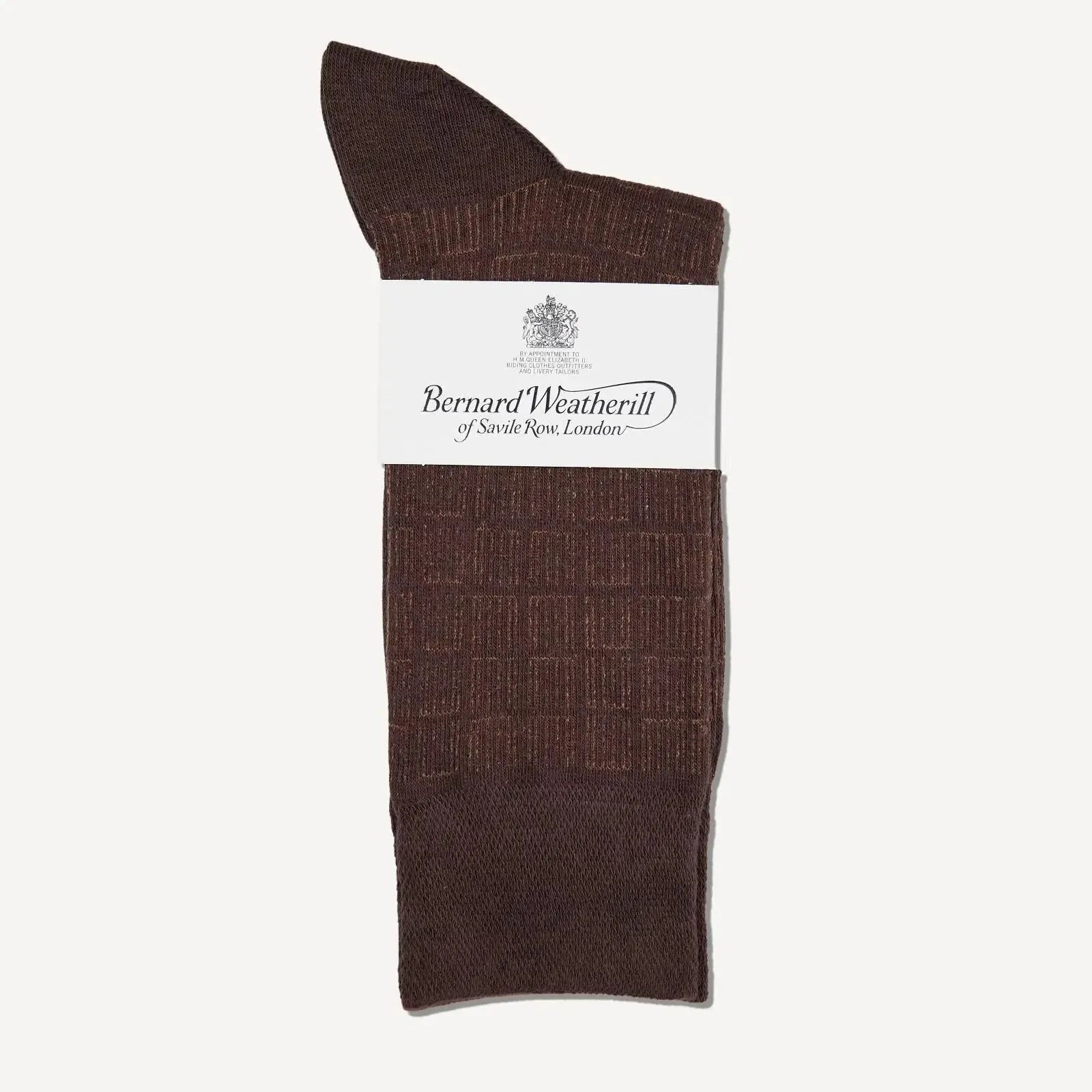Bernard Weatherill Geometic Socks Chestnut Brown-MALFORD OF LONDON SAVILE ROW MENSWEAR OUTLET