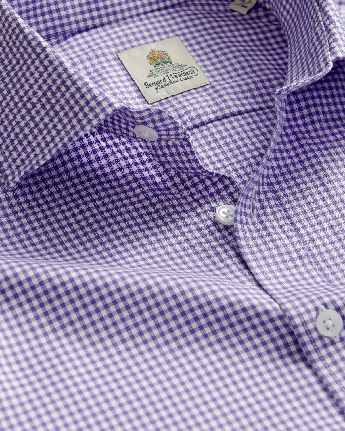Bernard Weatherill Gingham Soft Oxford Cotton Shirt Royal White-MALFORD OF LONDON SAVILE ROW MENSWEAR OUTLET