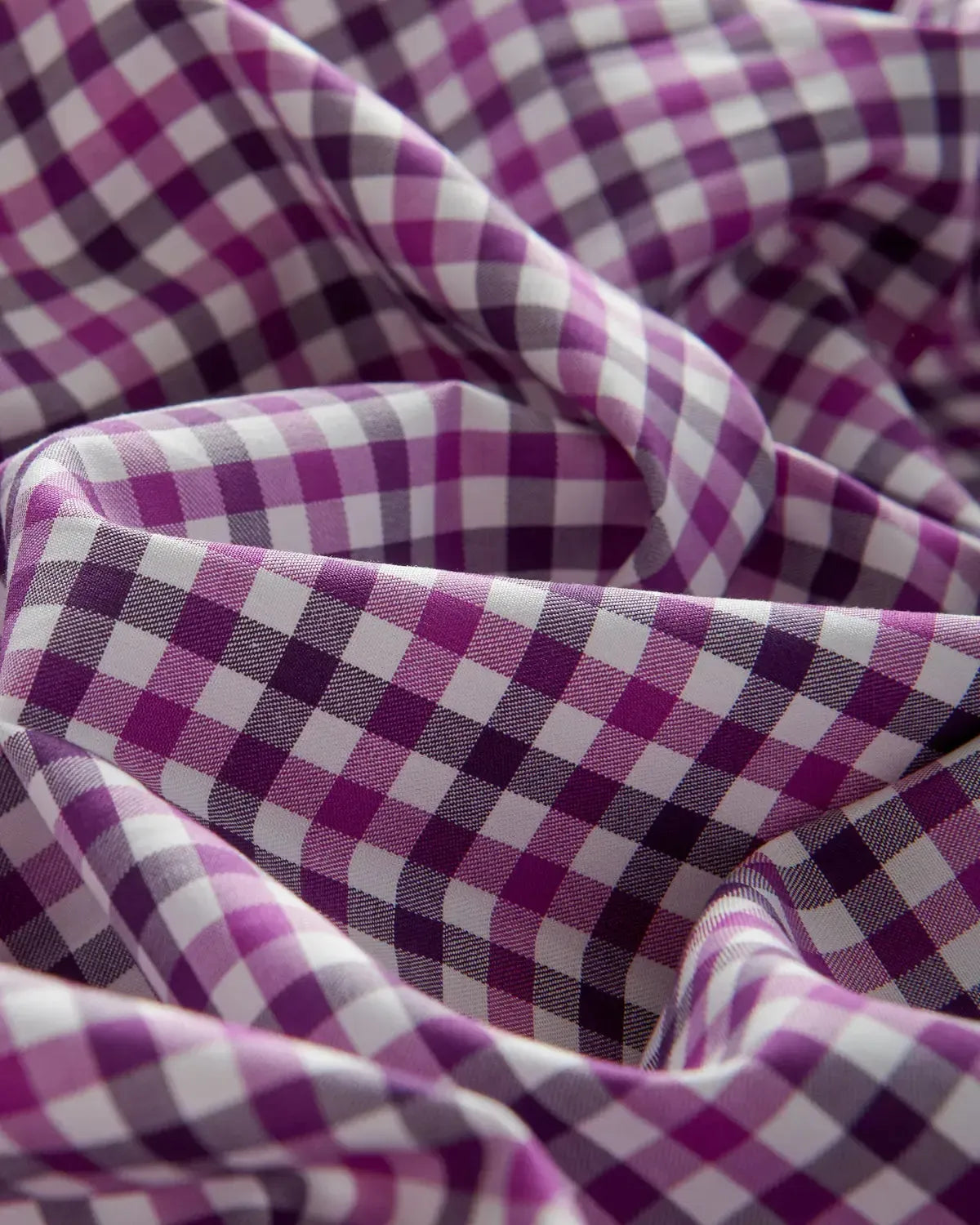 Bernard Weatherill Gingham Twill Classic Fit Shirt Purple/White-MALFORD OF LONDON SAVILE ROW MENSWEAR OUTLET