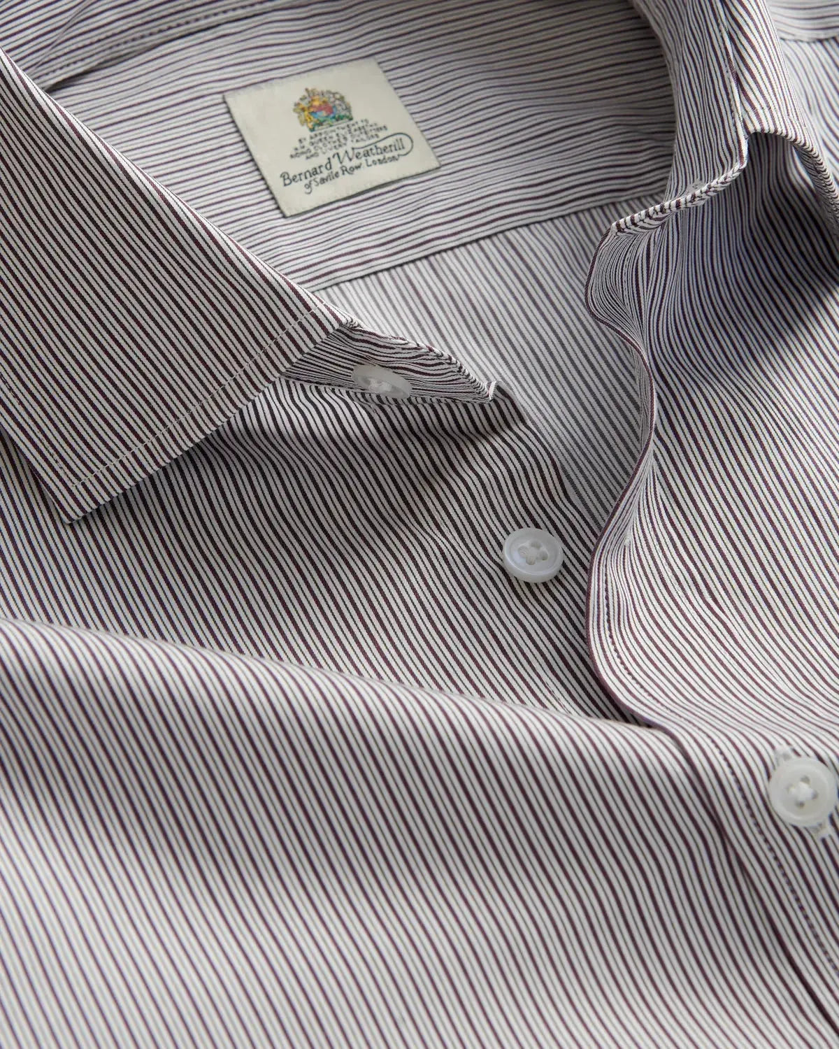 Bernard Weatherill Multi Stripe Poplin Shirt Navy/Blue-MALFORD OF LONDON SAVILE ROW MENSWEAR OUTLET