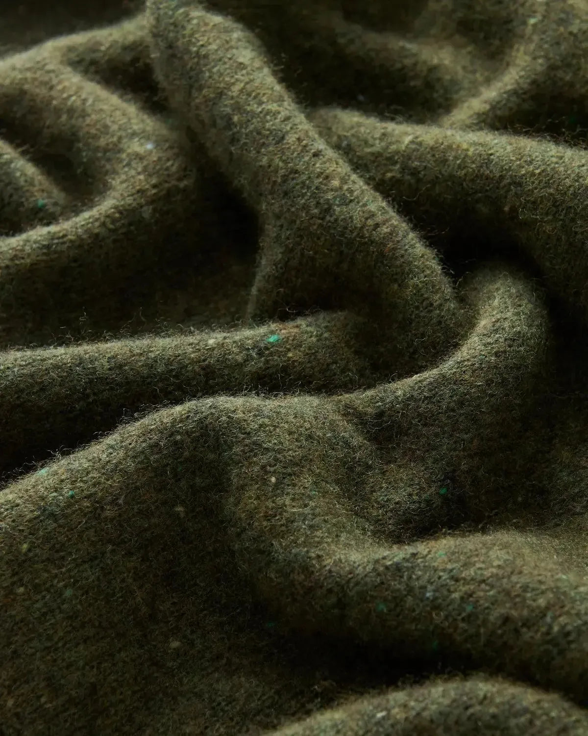 Bernard Weatherill Plain Roll Neck Melange Tweed Thyme Flec-MALFORD OF LONDON SAVILE ROW MENSWEAR OUTLET