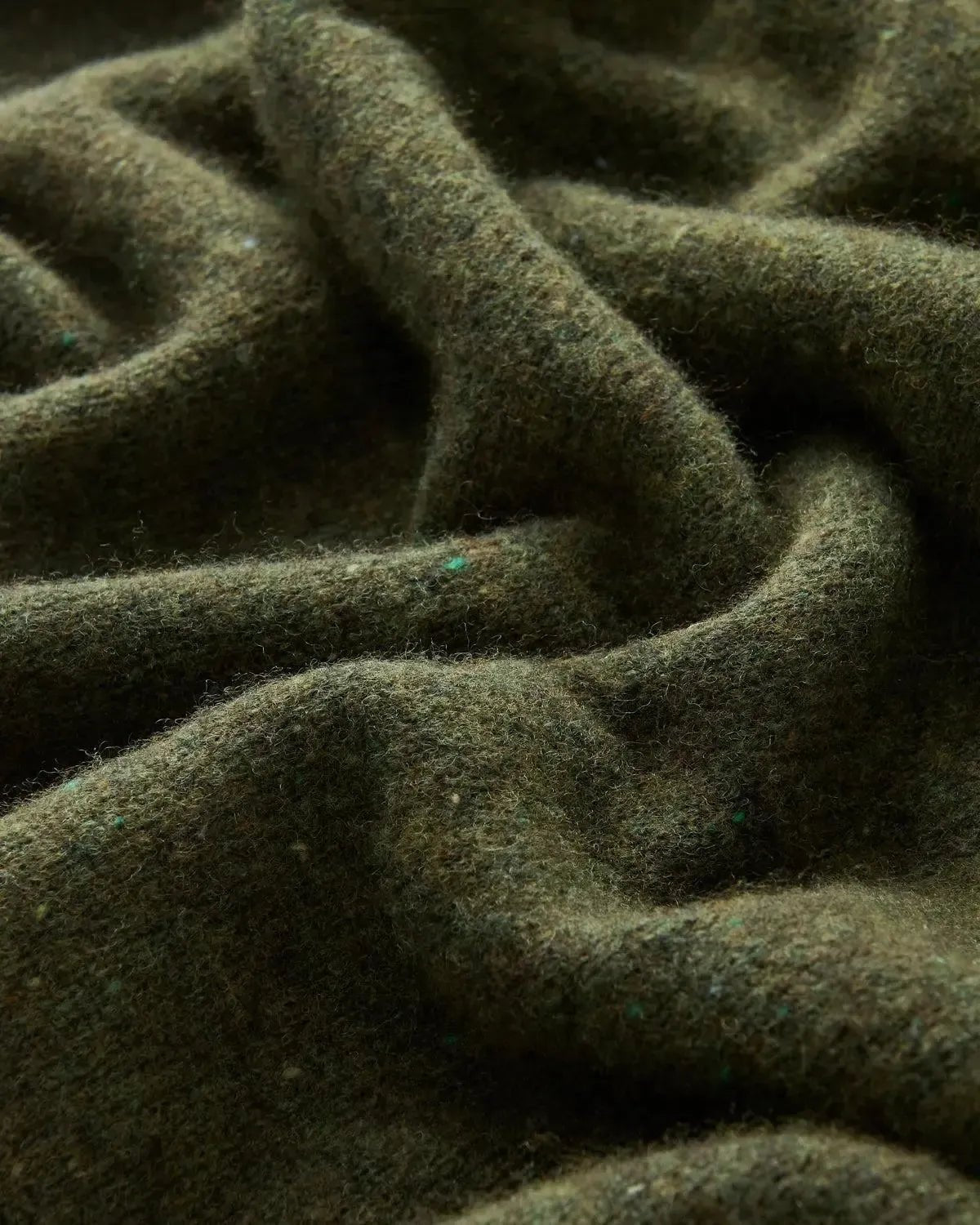 Bernard Weatherill Plain Roll Neck Melange Tweed Thyme Flec - Savile Row Formalwear Outlet - Malford of London