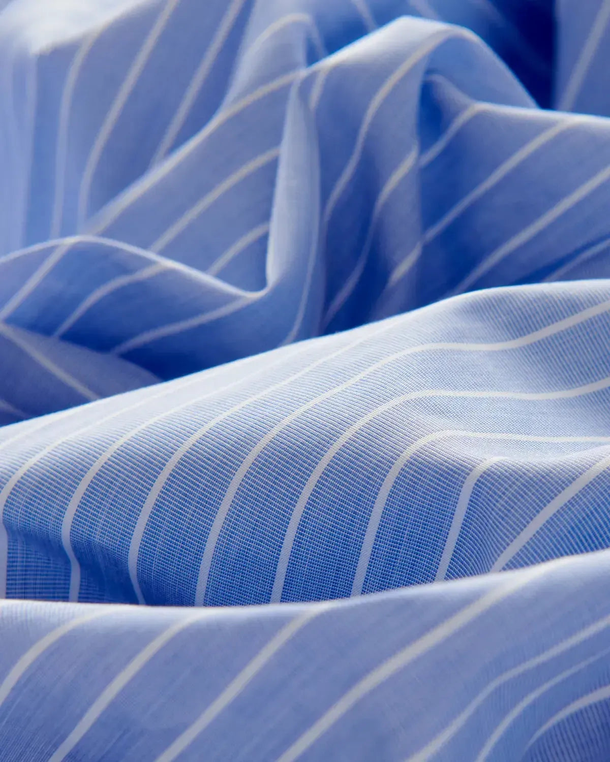 Bernard Weatherill Stripe Semi-Cutaway Collar Shirt Sky White-MALFORD OF LONDON SAVILE ROW MENSWEAR OUTLET