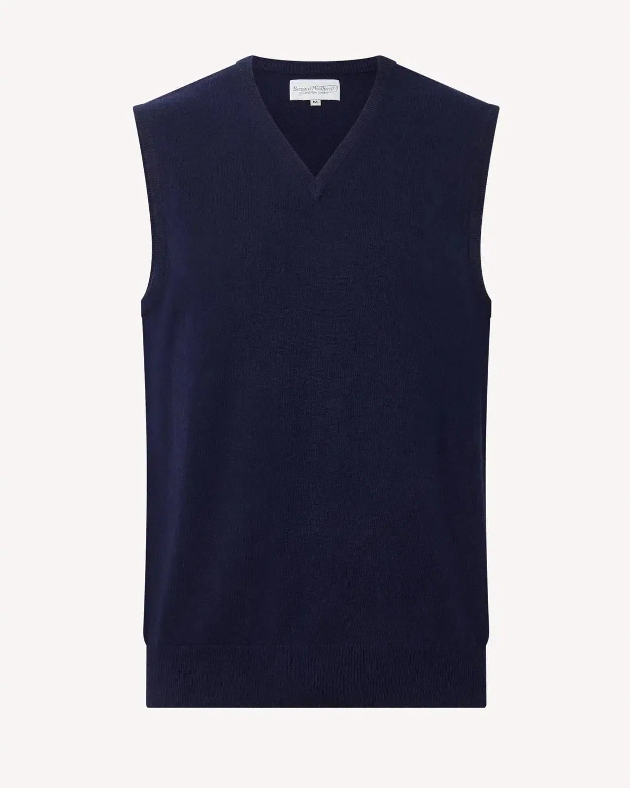 Bernard Weatherill V-Neck Vest Gilet Navy-MALFORD OF LONDON SAVILE ROW MENSWEAR OUTLET
