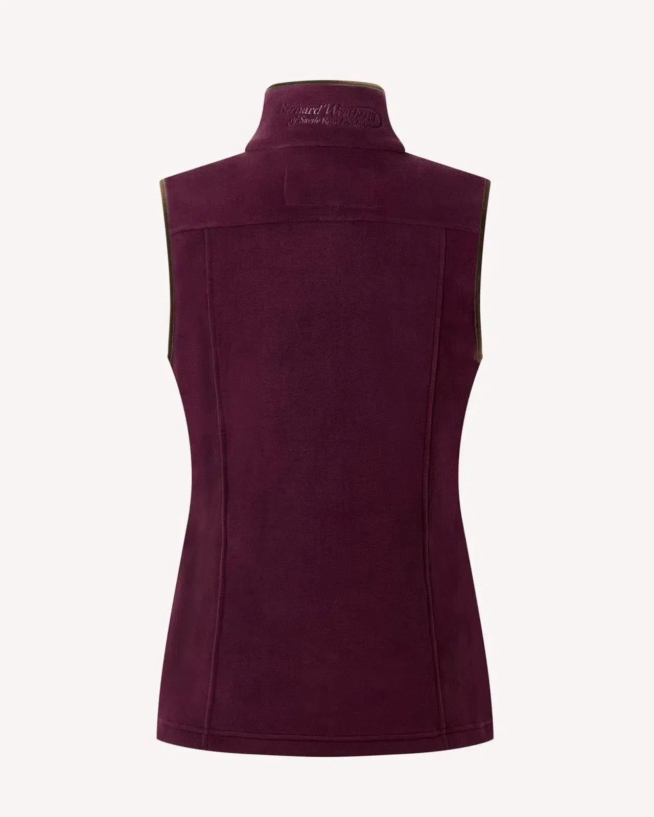 Bernard Weatherill Womens Full Zip Fleece Gilet Aubergine-MALFORD OF LONDON SAVILE ROW MENSWEAR OUTLET