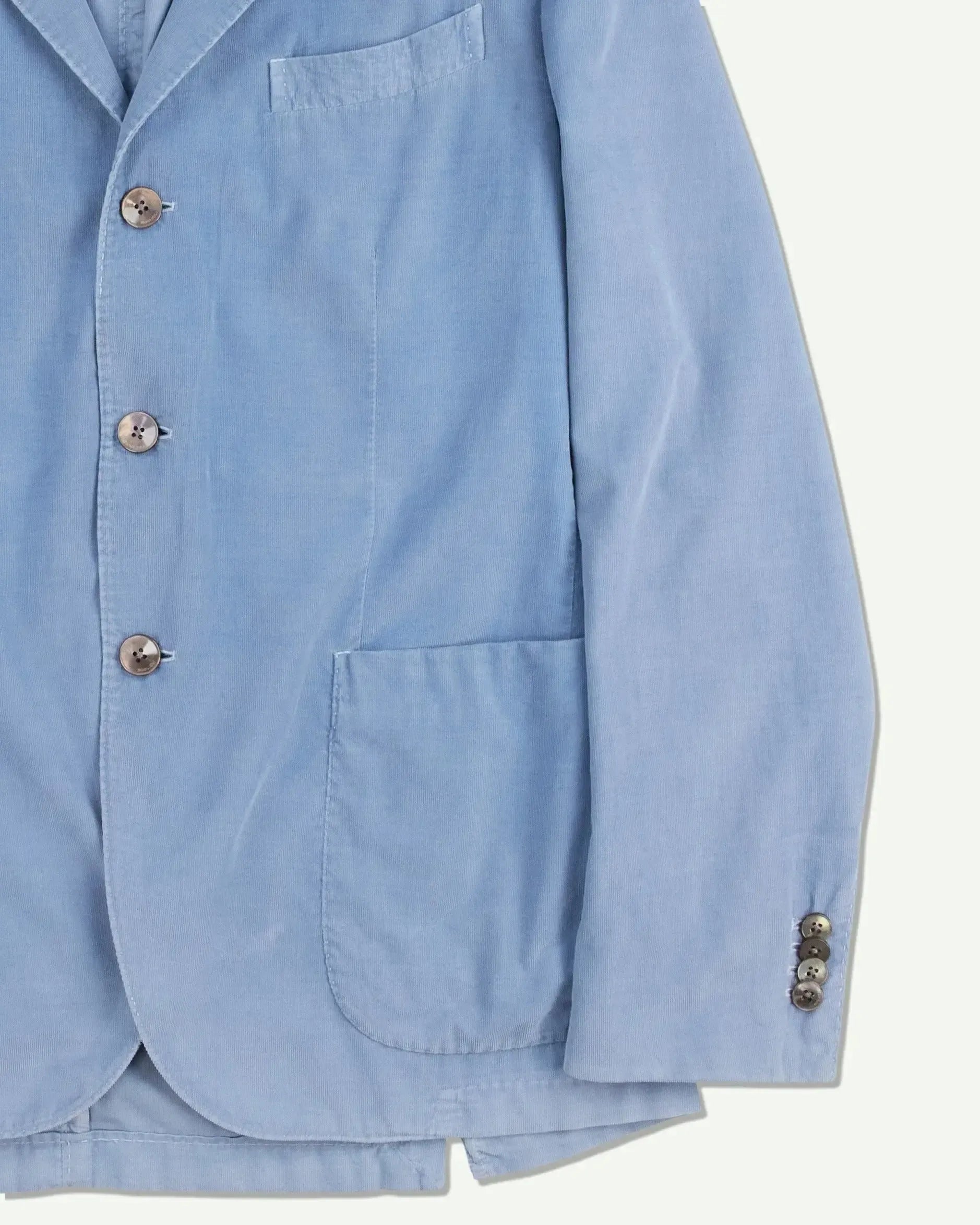 Boglioli L/W Baby Cord Cotton K-Jacket - Baby Blue-MALFORD OF LONDON SAVILE ROW MENSWEAR OUTLET
