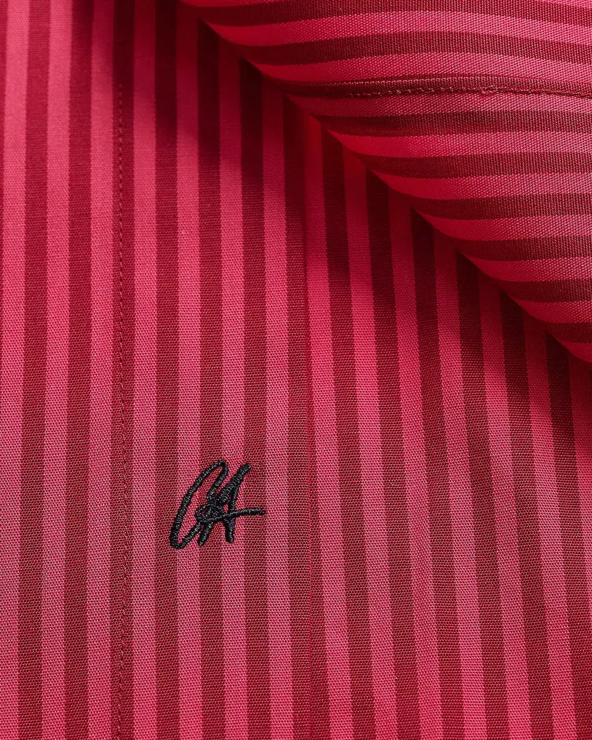 Charlie Allen Poplin Red Pink Stripe Shirt-MALFORD OF LONDON SAVILE ROW MENSWEAR OUTLET