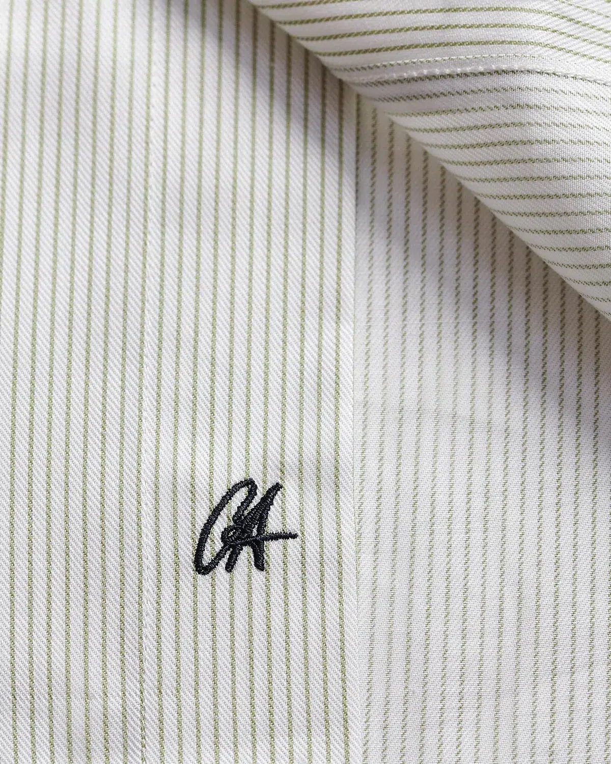 Charlie Allen Stripe Shirt Green White-MALFORD OF LONDON SAVILE ROW MENSWEAR OUTLET