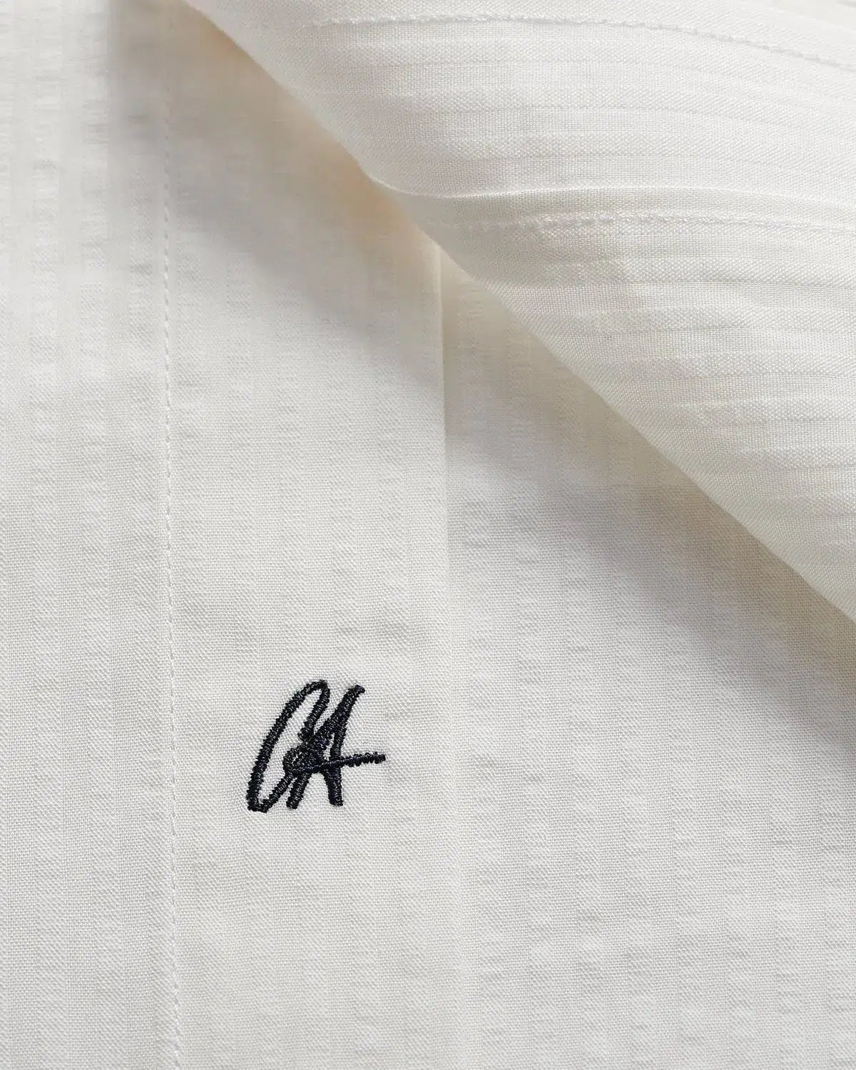 Charlie Allen White Stripe Textured Cotton Shirt-MALFORD OF LONDON SAVILE ROW MENSWEAR OUTLET
