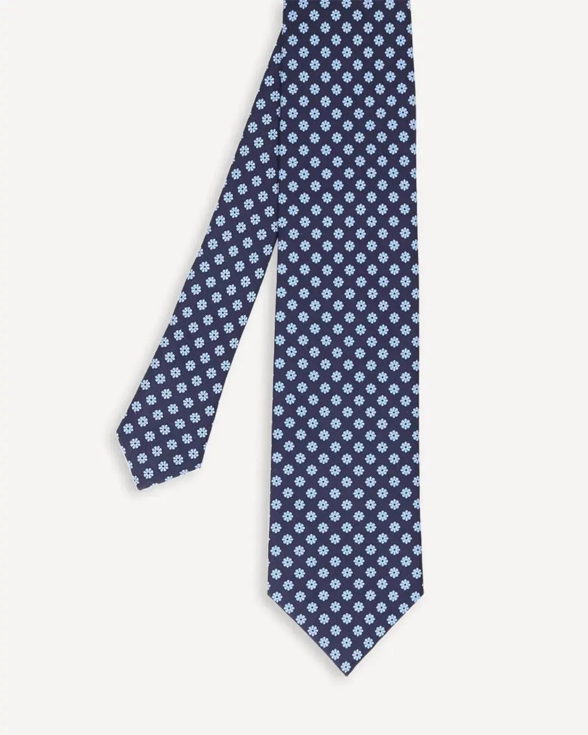 Drake's Floral Print Silk Tie Navy Sky – Tailored Menswear | Malford of London