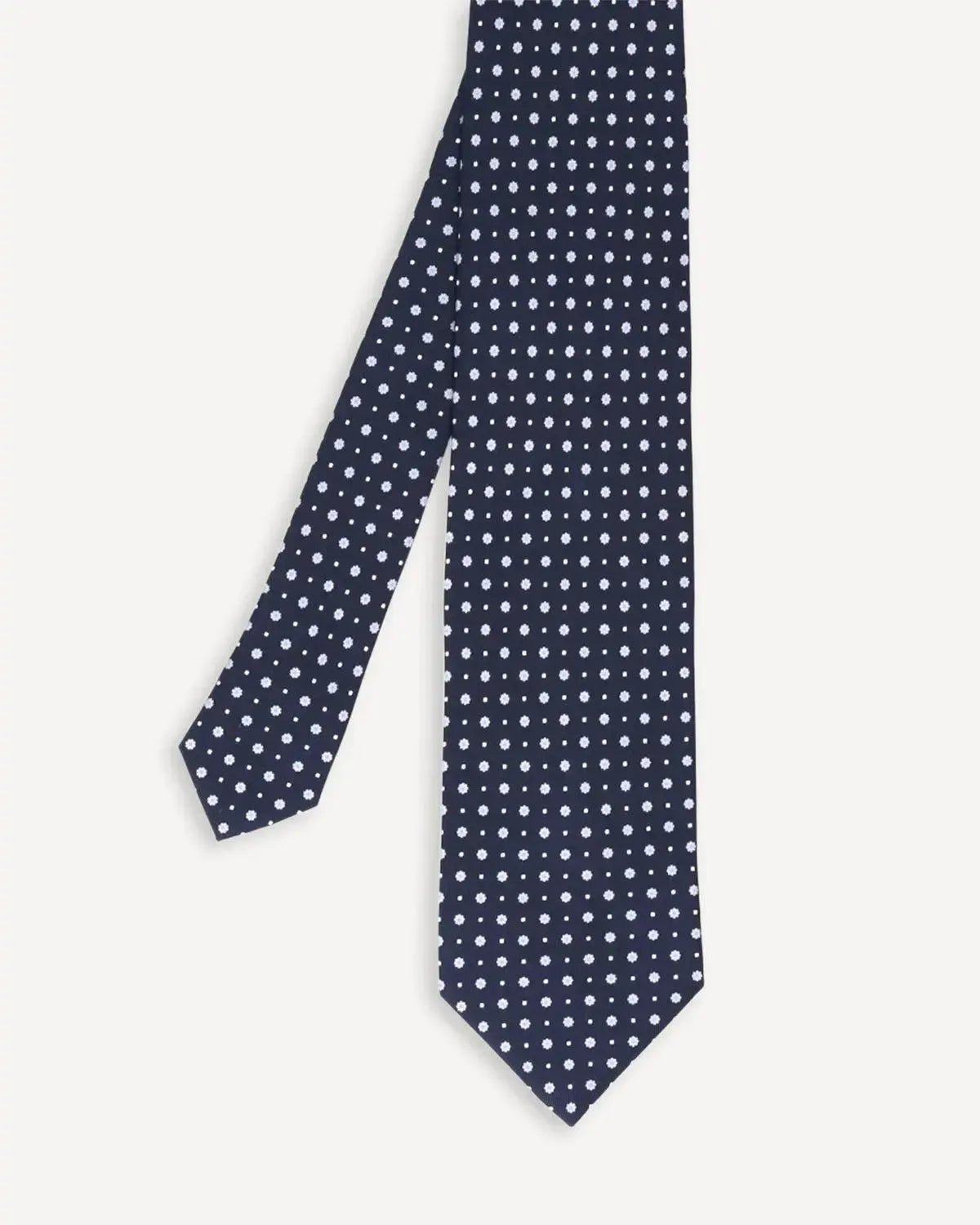 Drake's Floral Print Silk Tie Navy Sky – Tailored Menswear | Malford of London