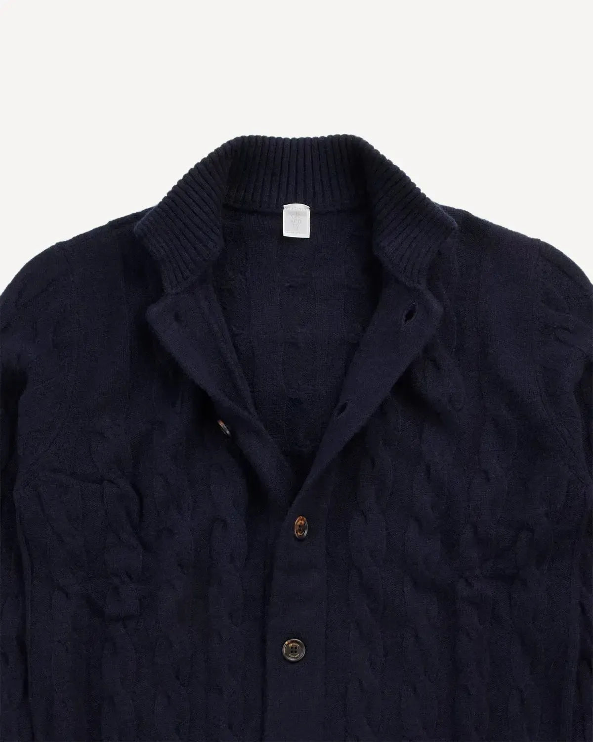 Eleventy Cashmere Cable Cardigan Navy-MALFORD OF LONDON SAVILE ROW MENSWEAR OUTLET