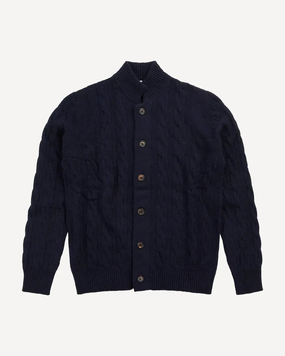Eleventy Cashmere Cable Cardigan Navy-MALFORD OF LONDON SAVILE ROW MENSWEAR OUTLET