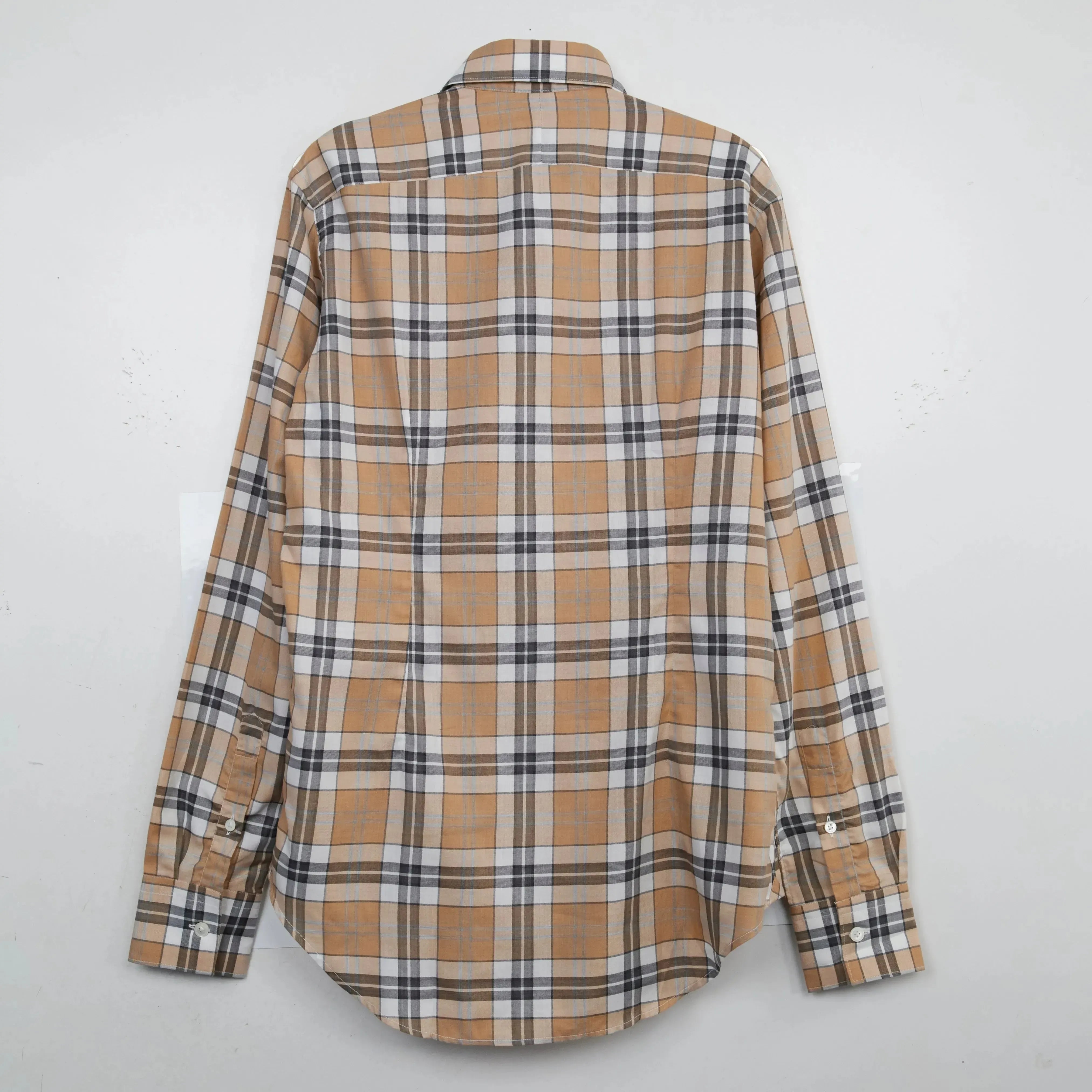 Eleventy Check Shirt Brown & White-MALFORD OF LONDON SAVILE ROW MENSWEAR OUTLET