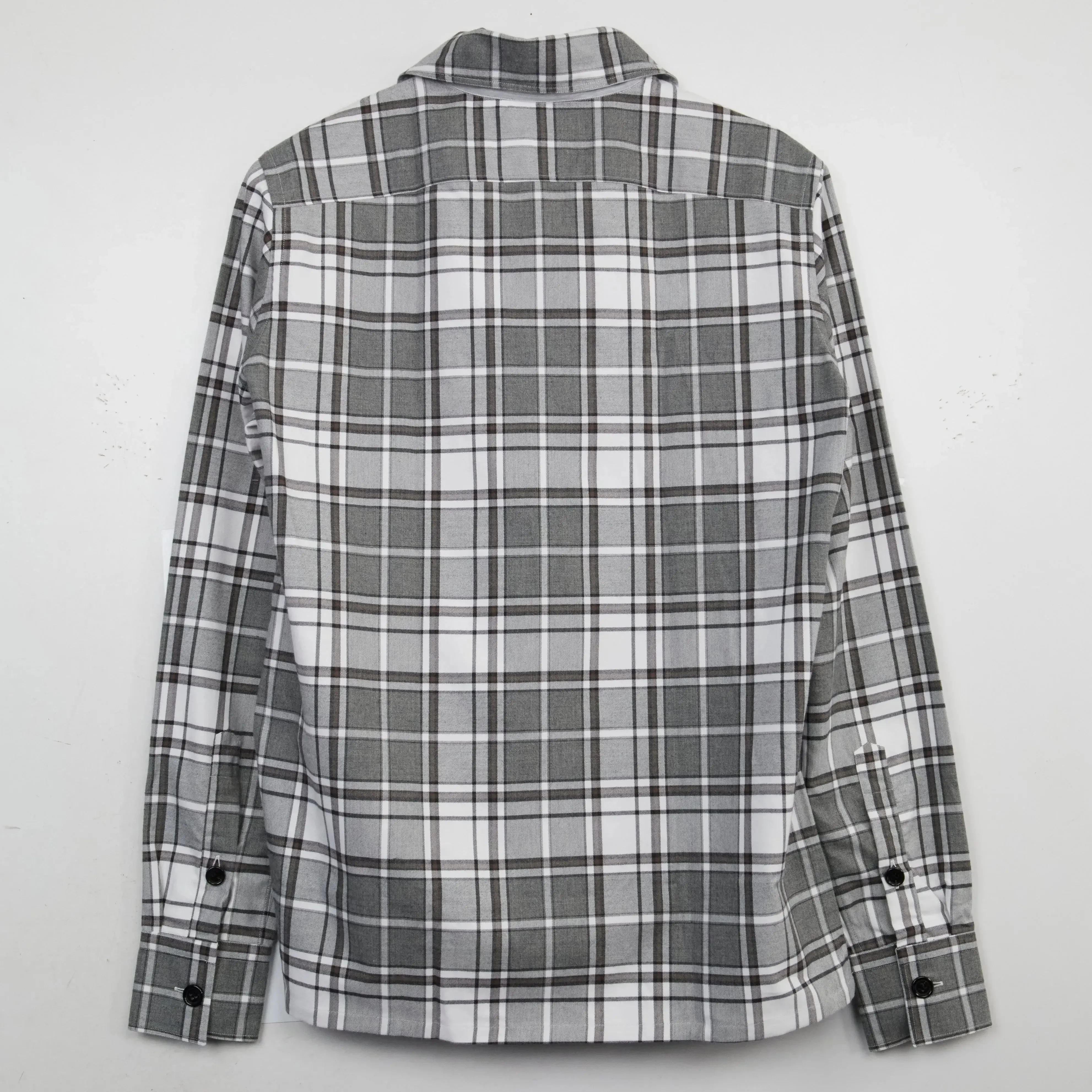 Eleventy Heavyweight Winter Check Shirt Grey-MALFORD OF LONDON SAVILE ROW MENSWEAR OUTLET