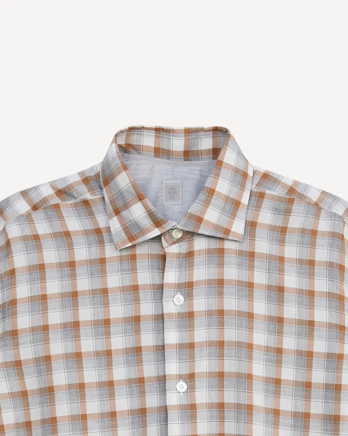 Eleventy Summer Check Shirt Beige White Grey – Savile Row Menswear Outlet | Malford of London