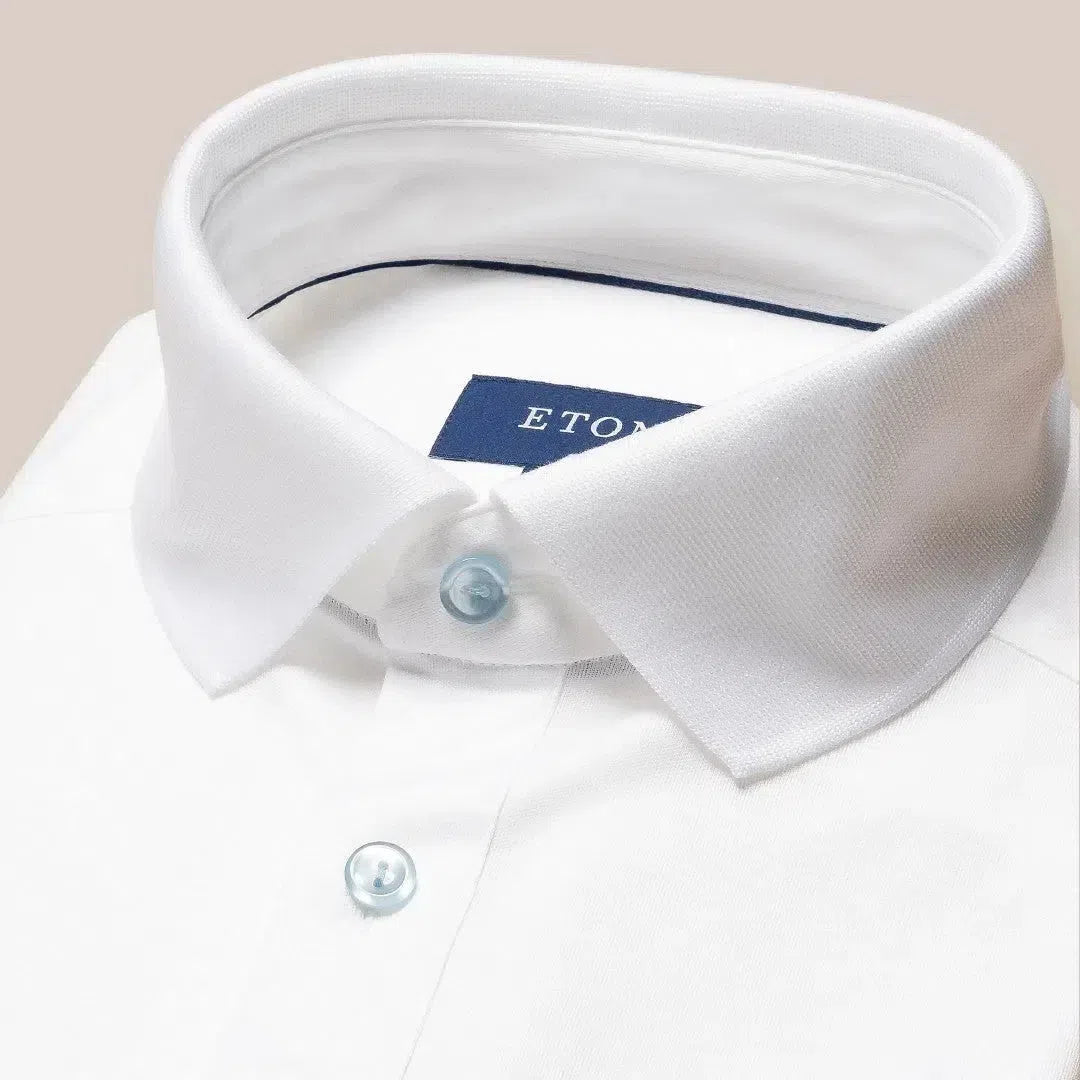 Eton Regular Fit Plain Polo Shirt White-MALFORD OF LONDON SAVILE ROW MENSWEAR OUTLET