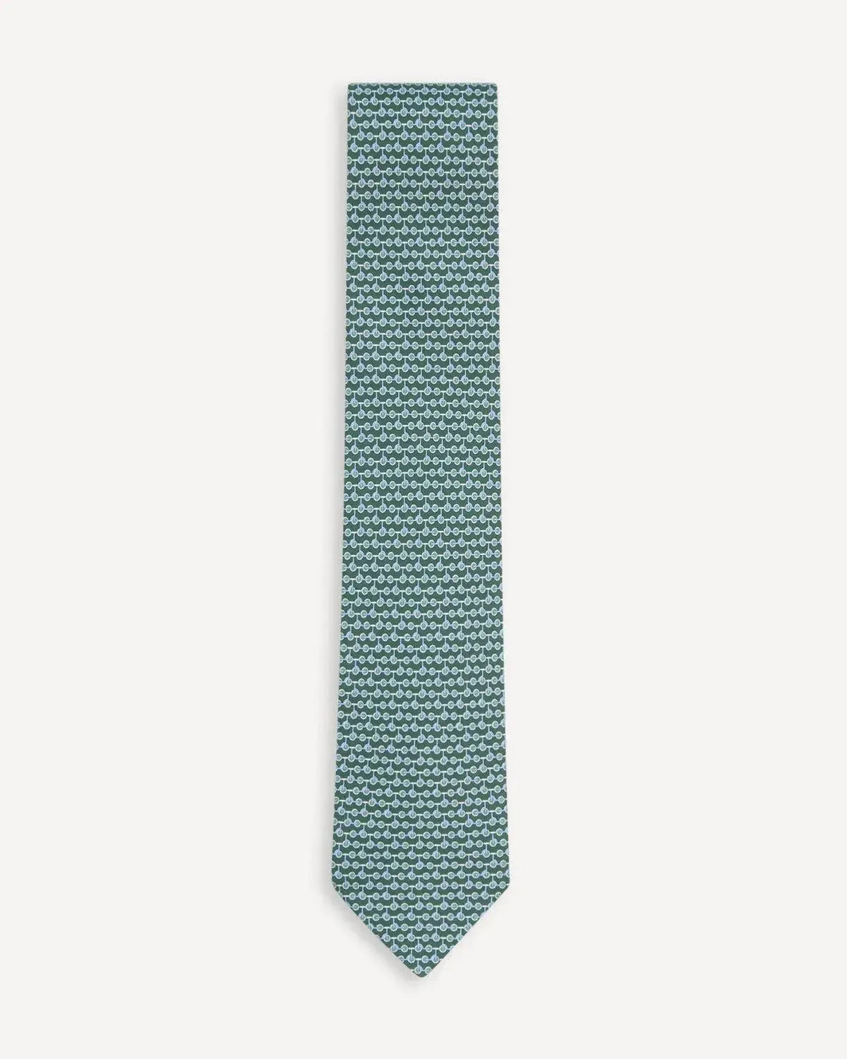 Ferragamo Printed Silk Tie - Green Trike Design-MALFORD OF LONDON SAVILE ROW MENSWEAR OUTLET