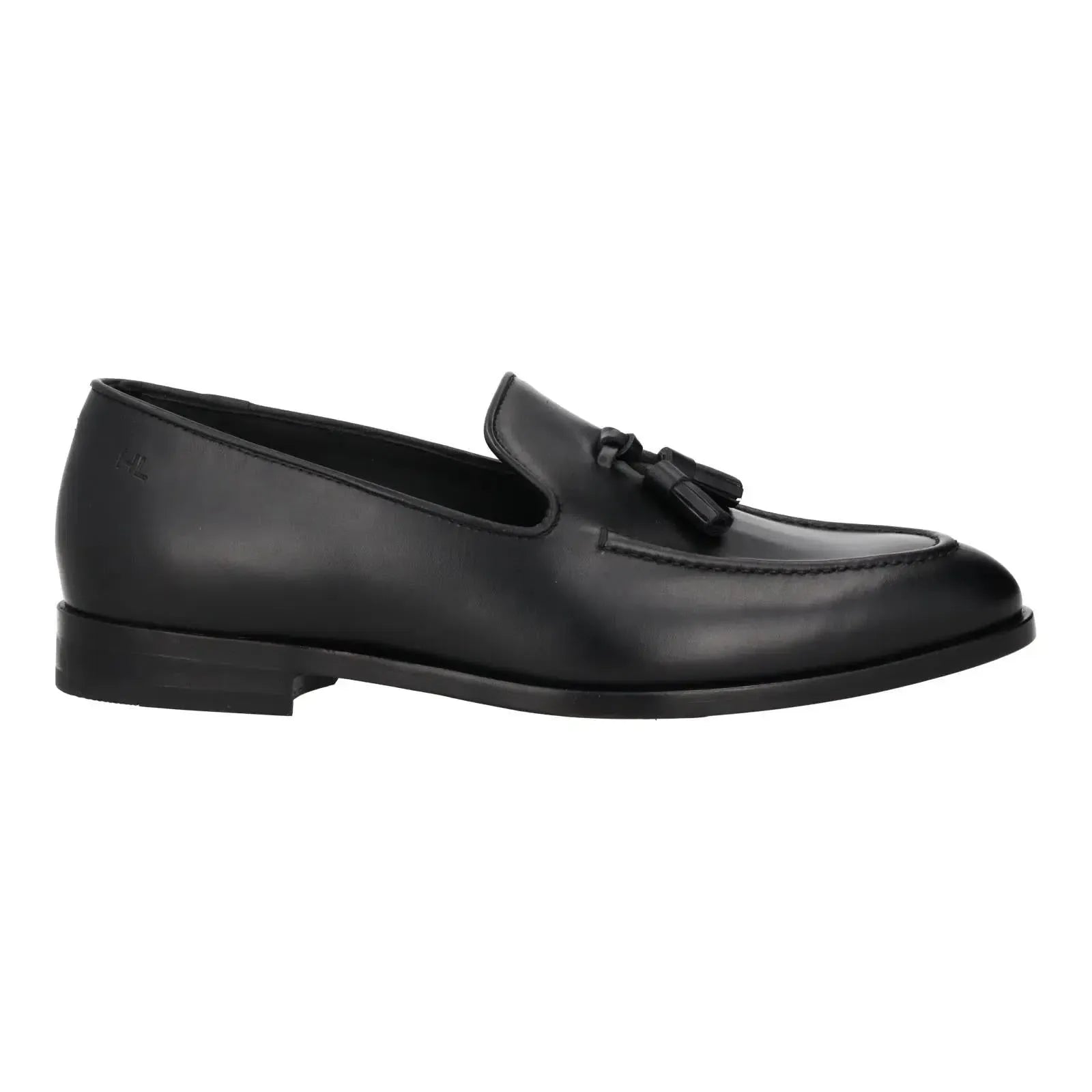 Harrys Of London Archer G Satin Calf Leather Loafer Shoe Black-MALFORD OF LONDON SAVILE ROW MENSWEAR OUTLET