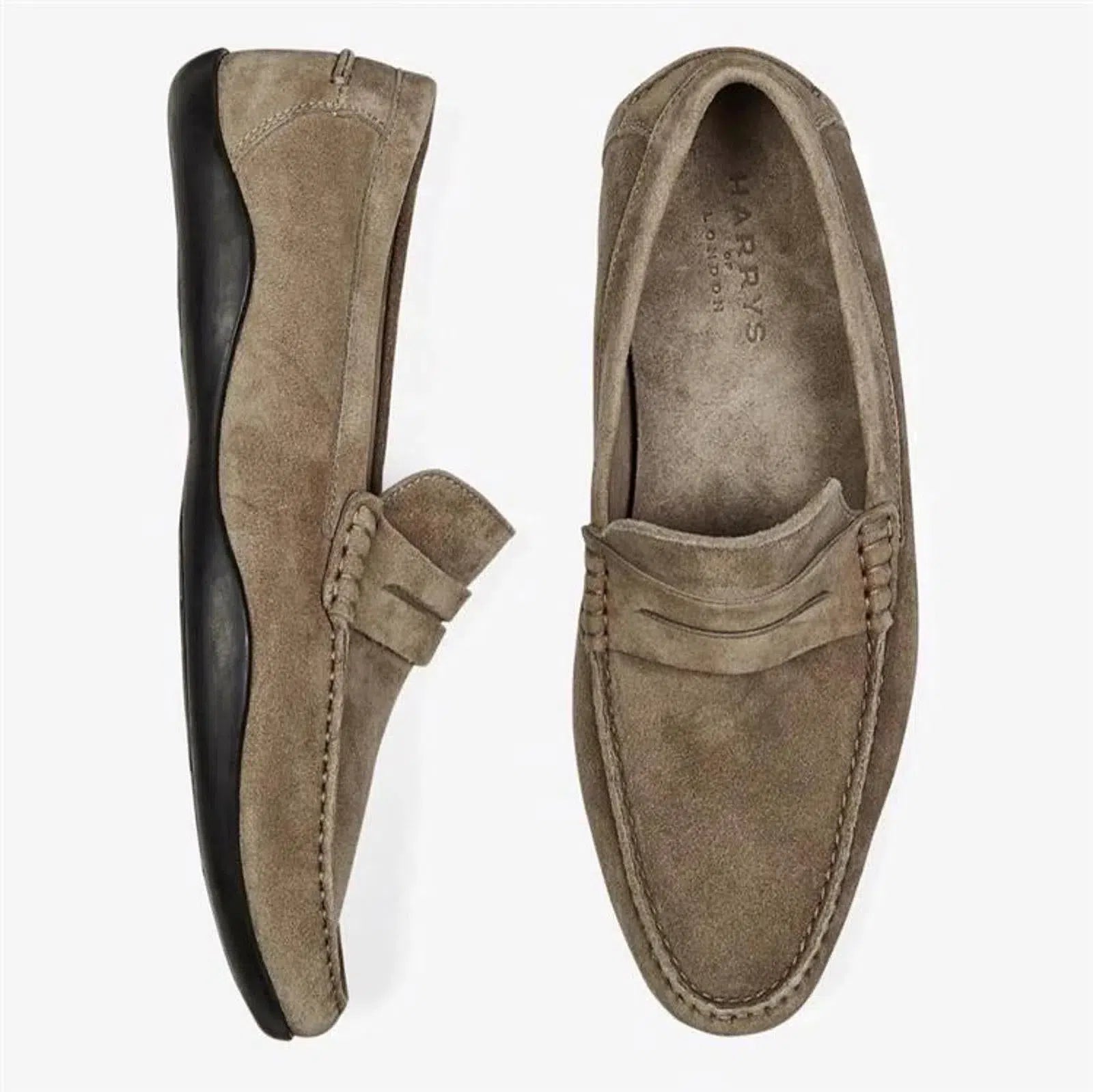 Harrys Of London Basel 3D G Kudu Shoe Taupe-MALFORD OF LONDON SAVILE ROW MENSWEAR OUTLET