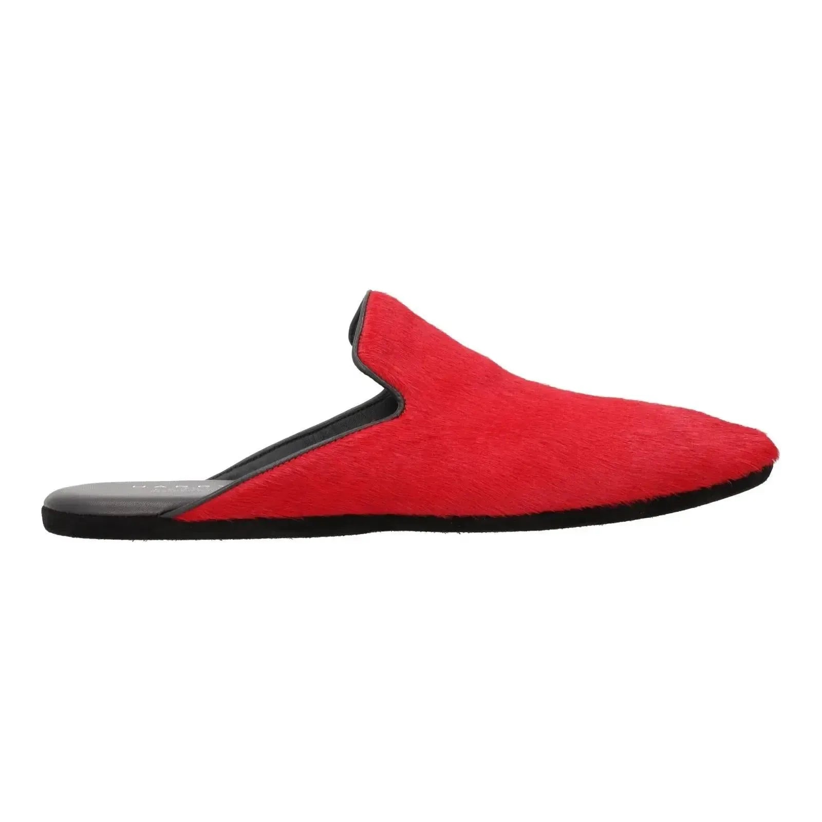 Harrys Of London Blenheim Calf Hair Slipper Shoe Red-MALFORD OF LONDON SAVILE ROW MENSWEAR OUTLET
