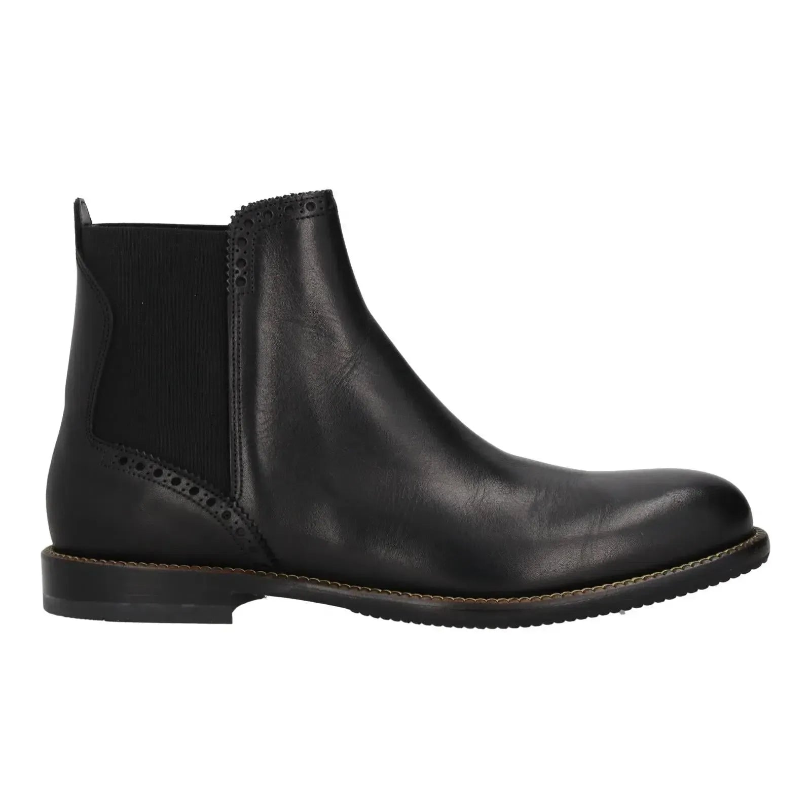 Harrys Of London Brogue Leather Chelsea Boot Black-MALFORD OF LONDON SAVILE ROW MENSWEAR OUTLET