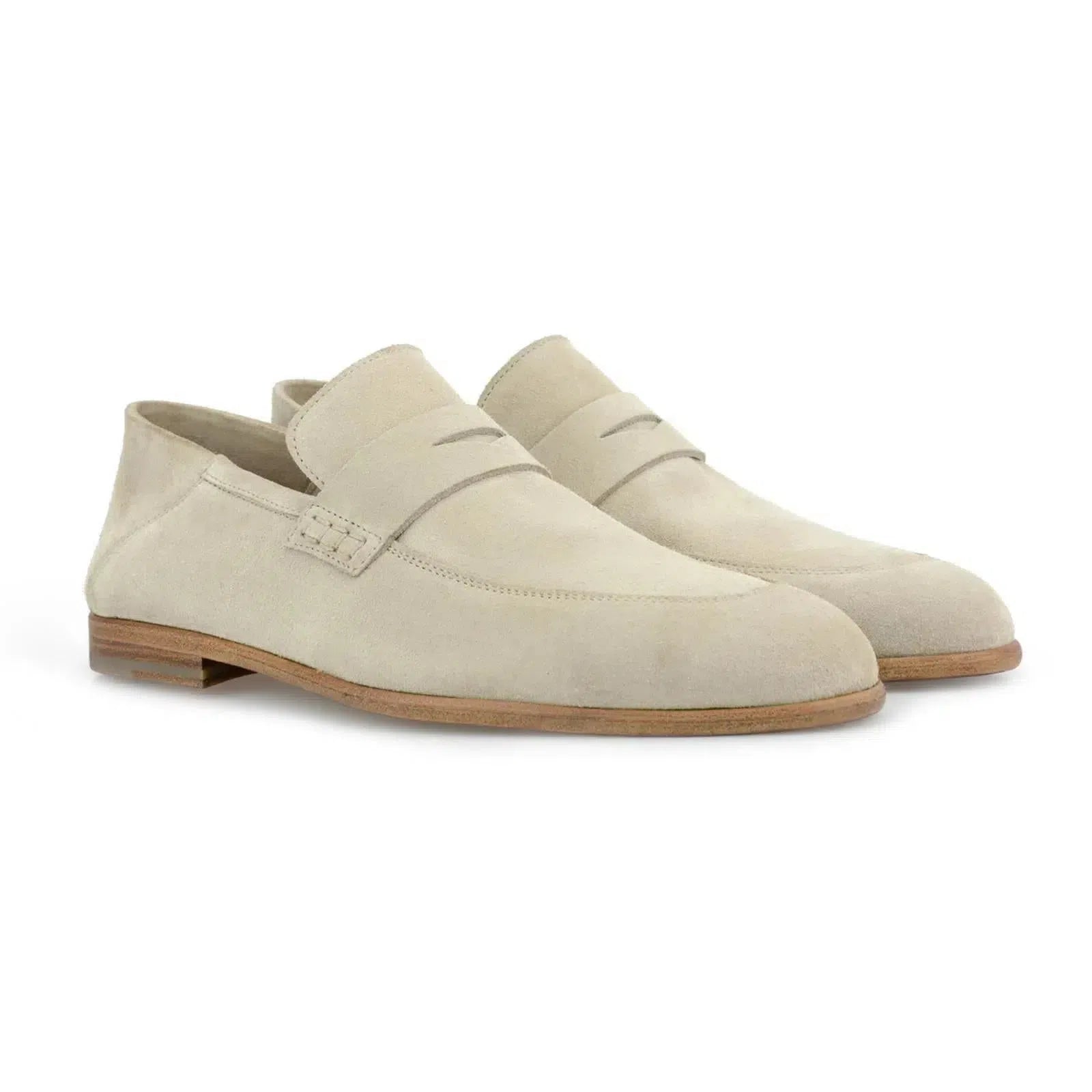Harrys Of London Edward G Suede Shoe Greige-MALFORD OF LONDON SAVILE ROW MENSWEAR OUTLET