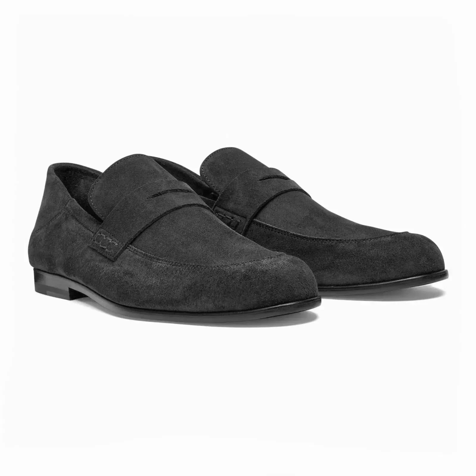 Harrys Of London Edward Soft F Suede Shoe Black-MALFORD OF LONDON SAVILE ROW MENSWEAR OUTLET