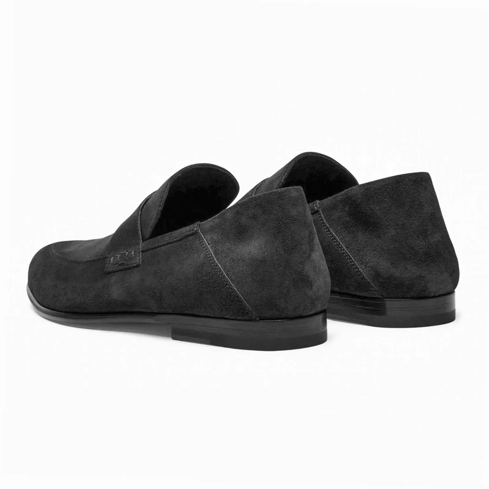 Harrys Of London Edward Soft F Suede Shoe Black-MALFORD OF LONDON SAVILE ROW MENSWEAR OUTLET