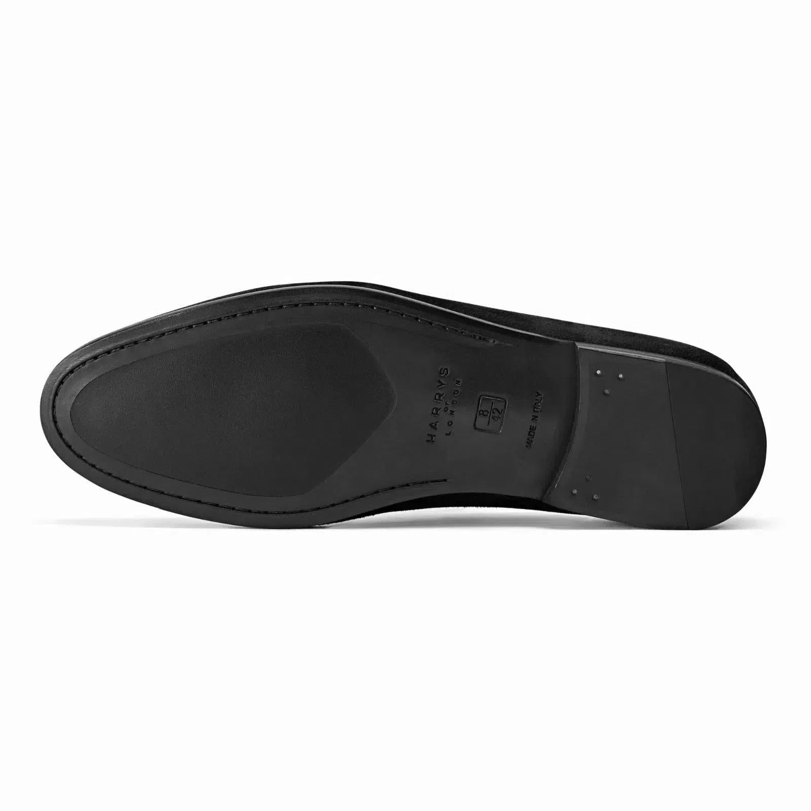 Harrys Of London Edward Soft F Suede Shoe Black-MALFORD OF LONDON SAVILE ROW MENSWEAR OUTLET