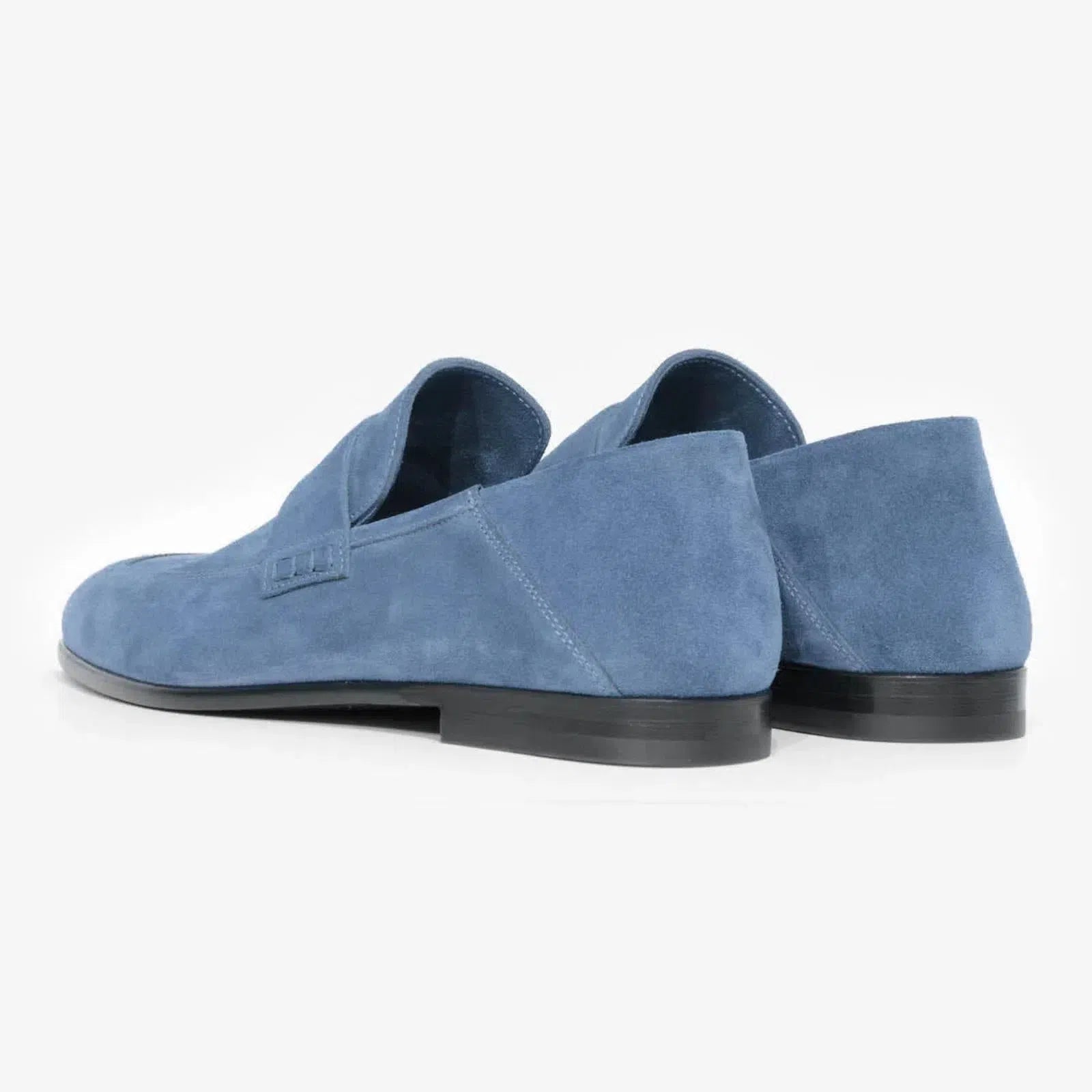 Harrys Of London Edward Soft G Suede Shoe Indigo-MALFORD OF LONDON SAVILE ROW MENSWEAR OUTLET