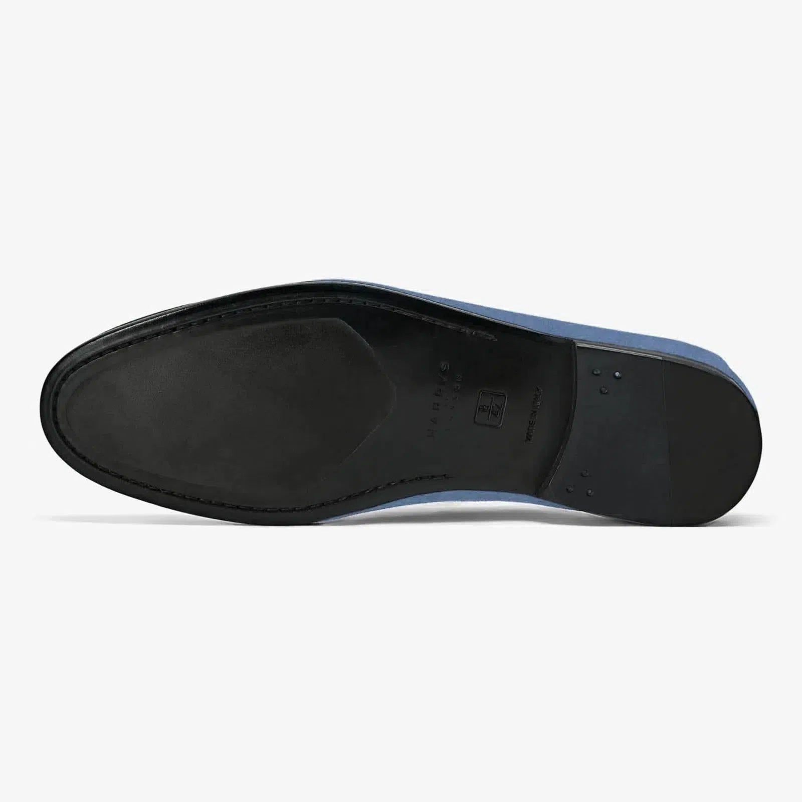 Harrys Of London Edward Soft G Suede Shoe Indigo-MALFORD OF LONDON SAVILE ROW MENSWEAR OUTLET