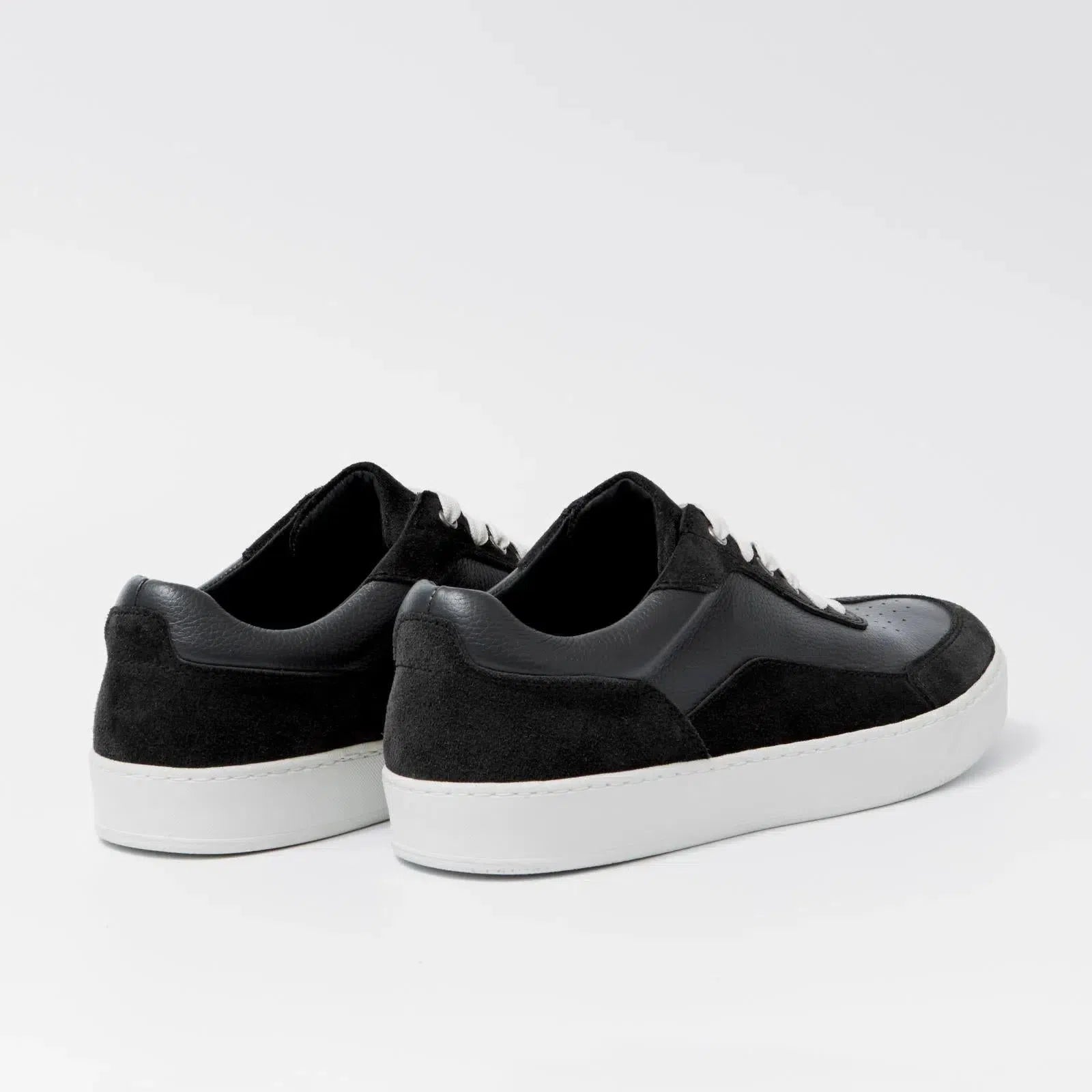 Harrys Of London Finch Suede/Soft Milled Calf Trainer Charcoal-MALFORD OF LONDON SAVILE ROW MENSWEAR OUTLET