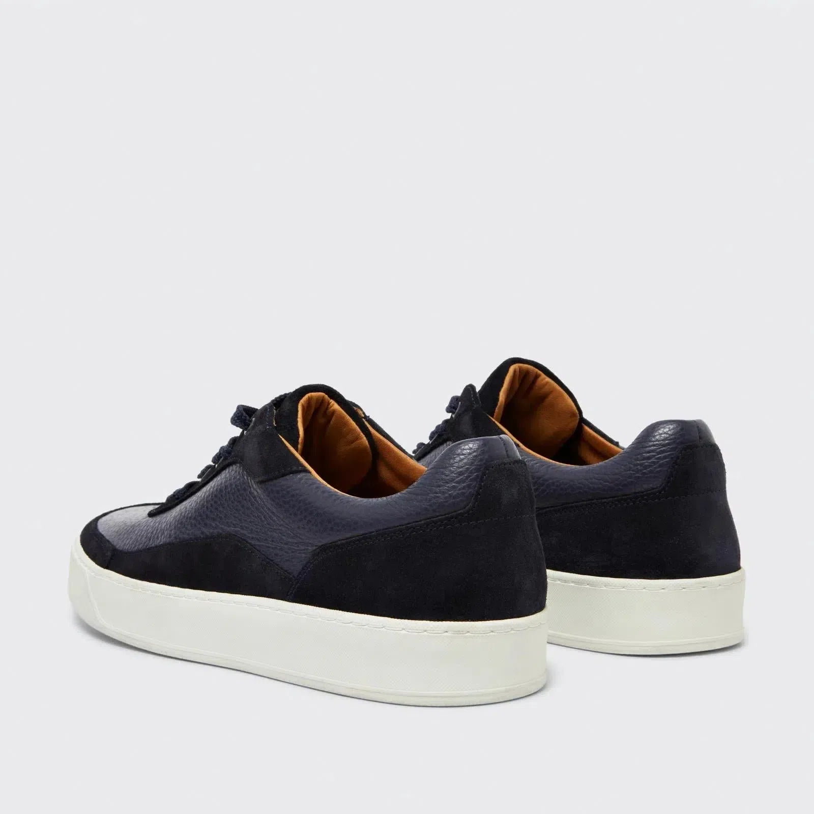 Harrys Of London Finch Suede/Soft Milled Calf Trainer Navy-MALFORD OF LONDON SAVILE ROW MENSWEAR OUTLET